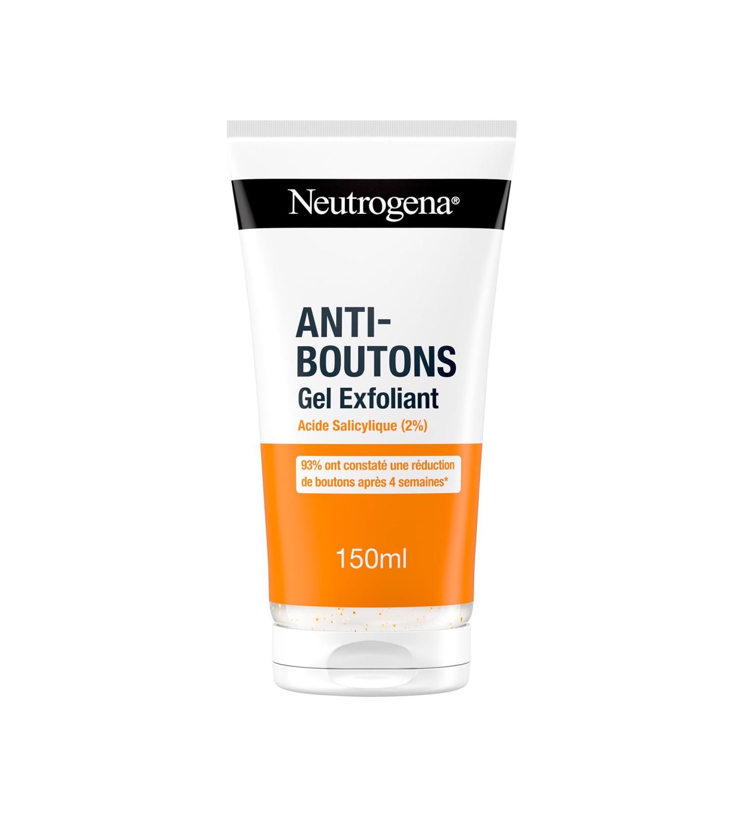 Neutrogena Gel Exfoliant Anti-Boutons (tube de 150 ml) Exfoliant pour le visage l'acide salicylique (2%) 93% ont constat une r duction de boutons apr s 4 semaines* 150 ml (Lot de 1) - Buy Online on GoSupps.com
