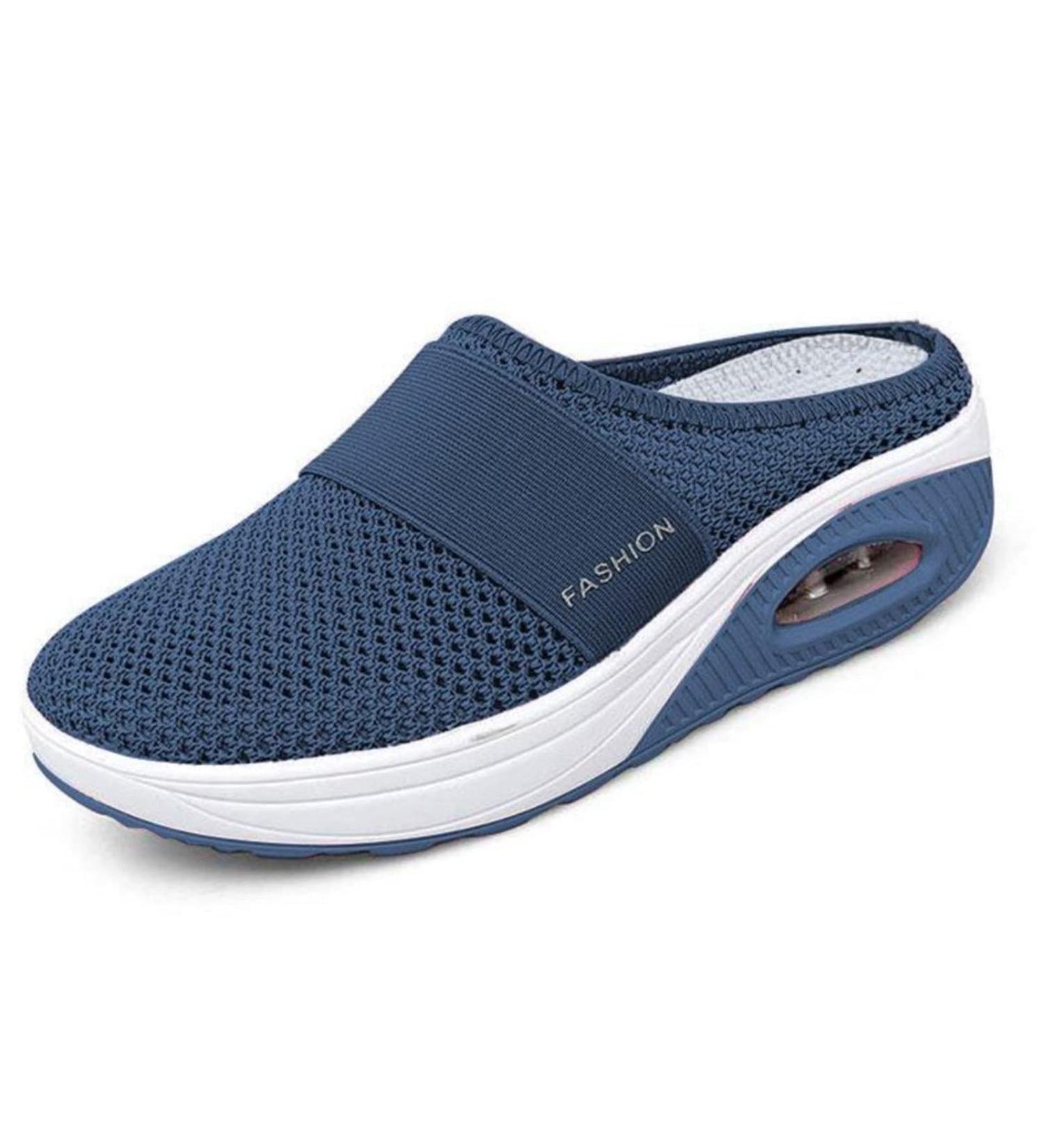 Dosurgorn Women's Air Cushion Slip-On Walking Shoes - Orthopedic Diabetic Mesh Shoes 8 Blue - Buy Online on GoSupps.com