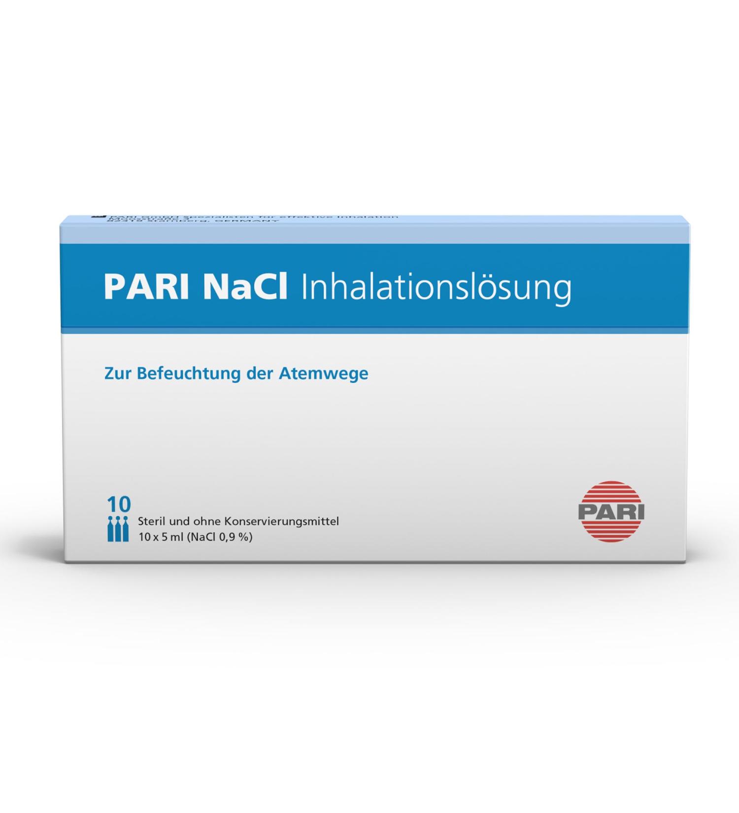 Buy Pari Saline Solution for Inhalation - Sterile 0.9% NaCl - 10 Ampoules of 5ml for Infants Children & Adults - Buy Online on GoSupps.com