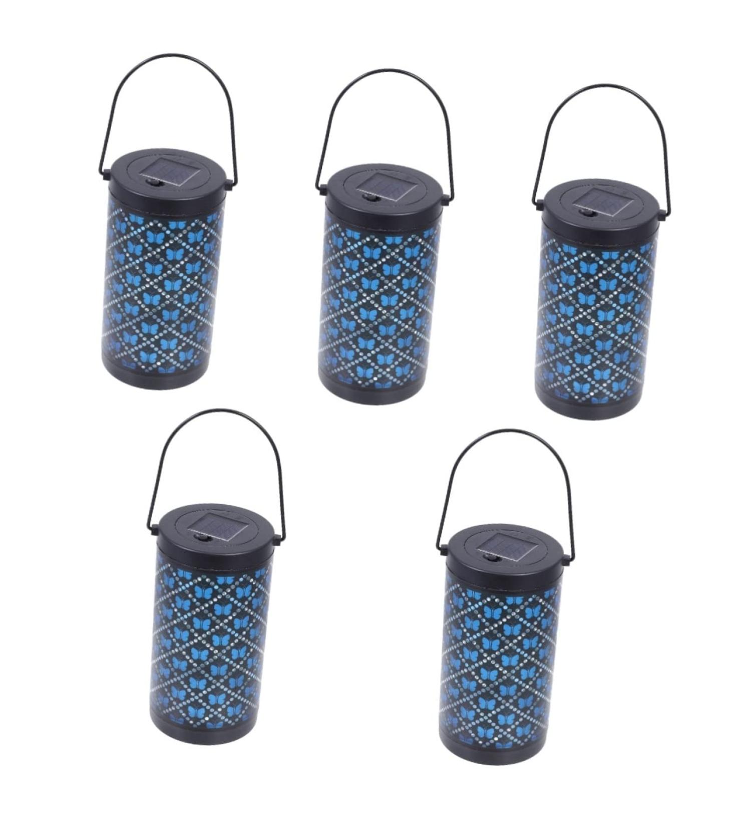 5pcs Solar Night Light Rustic Decor Outdoor Pendant Lights Outdoor Decorative Lights LED Solar Pathway Lights Solar Hanging Lights Garden Solar Light Solar-Powered Hollow Light LED (Black) - Buy Online on GoSupps.com