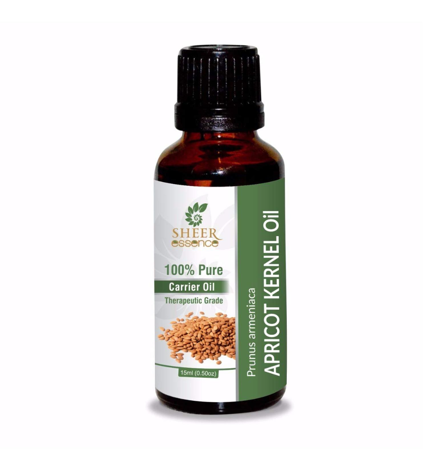 Apricot Kernel Seed Oil 100% Pure Natural Cold Pressed Carrier Oil for Massages & Aromatherapy - Natural Skin Care for Unisex (Prunus Armeniaca Oil) 1.01 Fl.Oz
