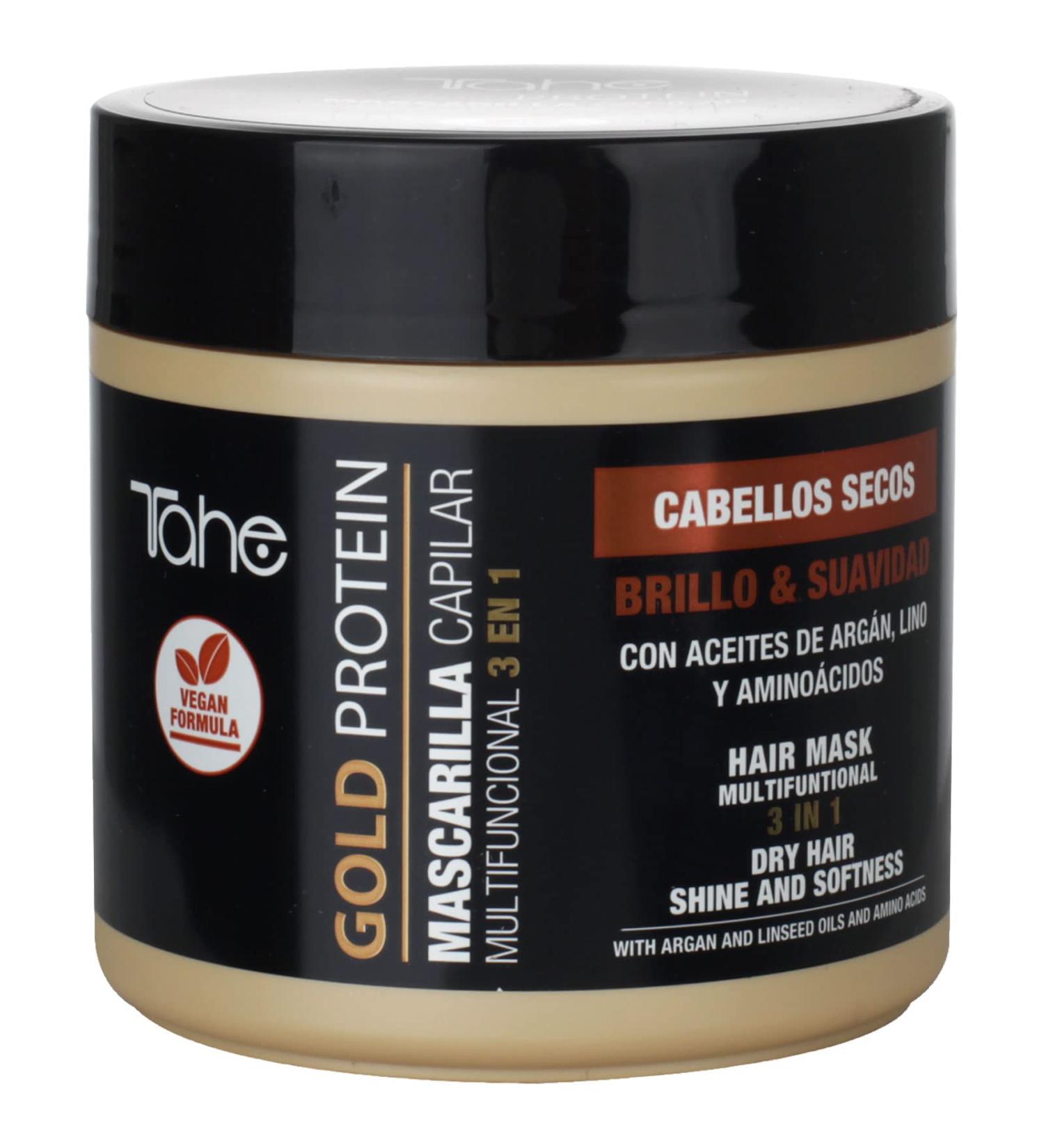Tahe Gold Protein 3 in 1 Hair Mask for Dry Shiny and Soft Hair (400 ml) - Buy Online on GoSupps.com