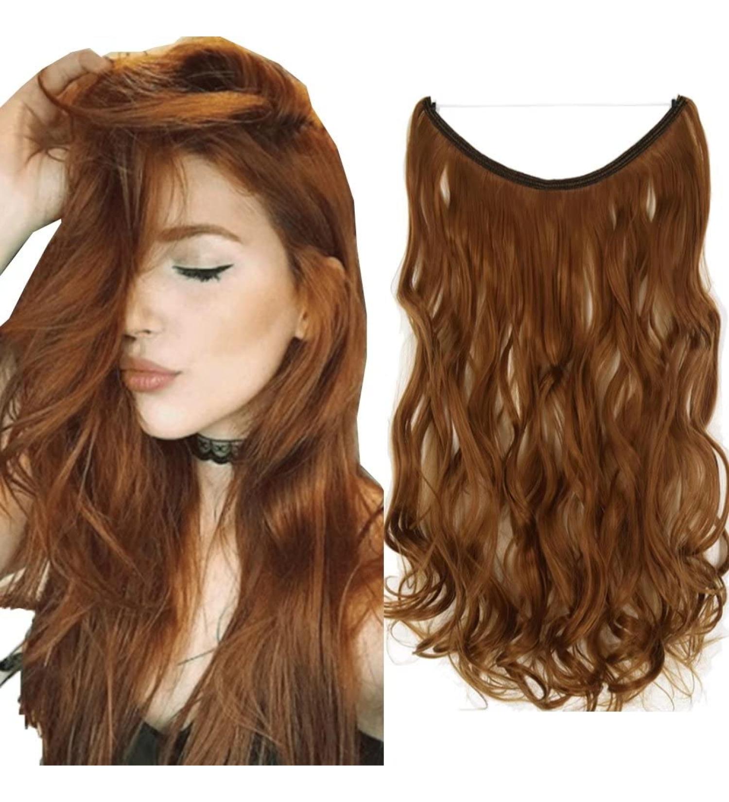 Iluu Hidden Invisible Secret Miracle Wire Curly Hair Extensions - 18 Wavy Synthetic Hair in Chestnut Brown #30J - 80g Lightweight & Natural Look - Buy Online on GoSupps.com