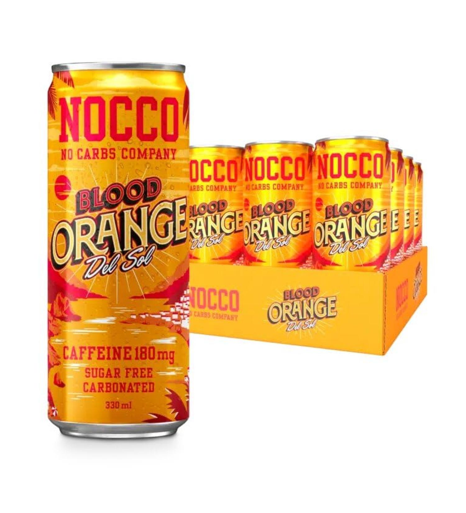 NOCCO BCAA DRINK | Blood Orange Del Sol 330 ml | BCAA | 105 mg caffeine | Energy drink | Buxtrade | Miscellaneous Quantities (6 cans) - Buy Online on GoSupps.com