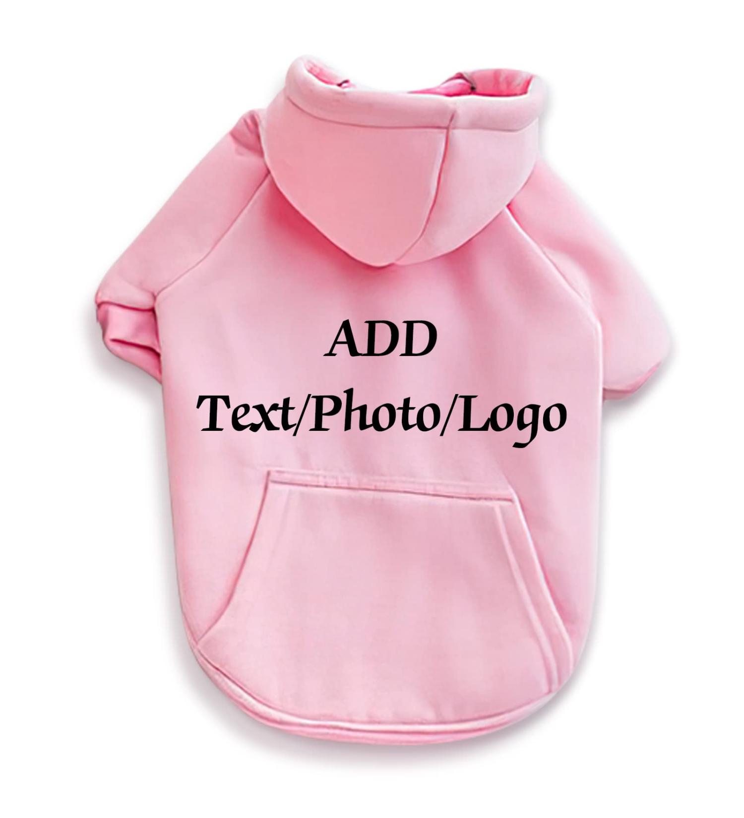 Personalized Custom Dog Hoodie Upload Your Design Breathable Hoodie Cute Pet Apparel for Small and Medium Dogs (Pink) - Buy Online on GoSupps.com