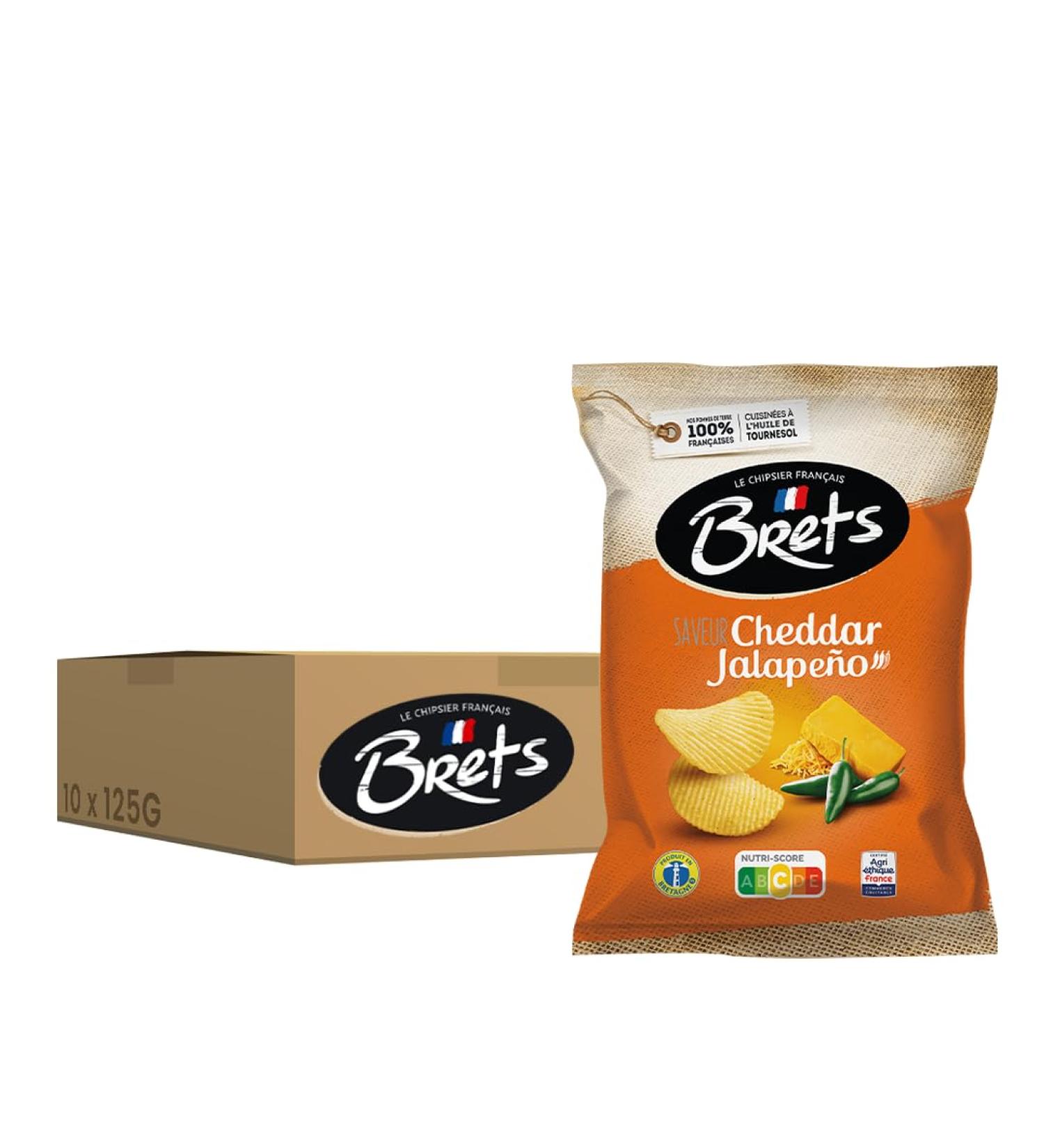 Bret's Chips Saveur Cheddar Jalape o 125g Lot de 10 - Buy Online on GoSupps.com
