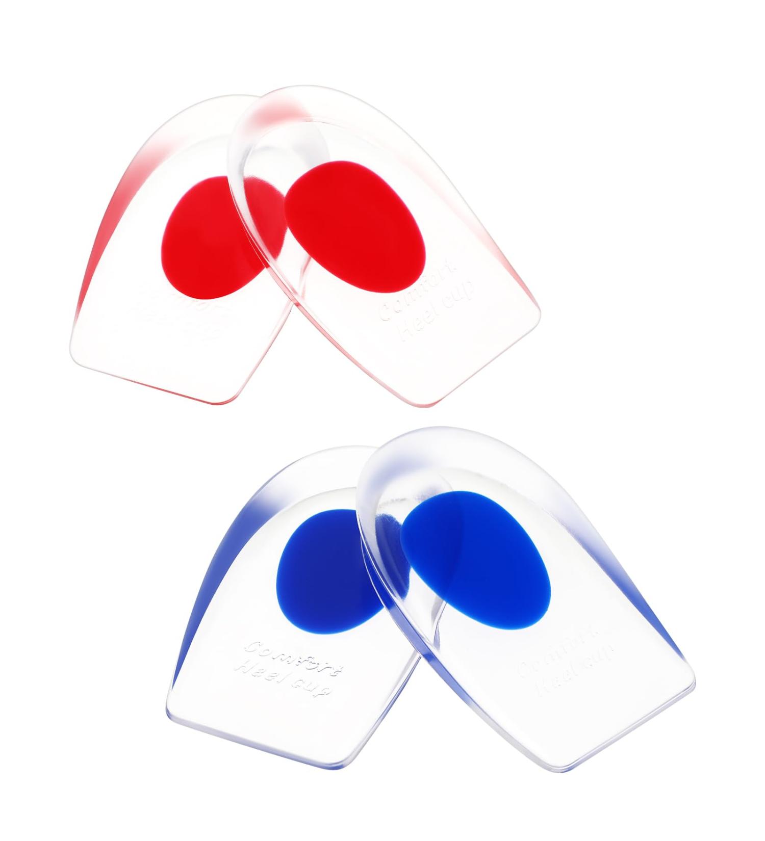Silicone Heel Cups for Cracked Heels - 4 Pack Comfort Cushions for Plantar Fasciitis & Heel Pain Relief | WLLHYF - Buy Online on GoSupps.com
