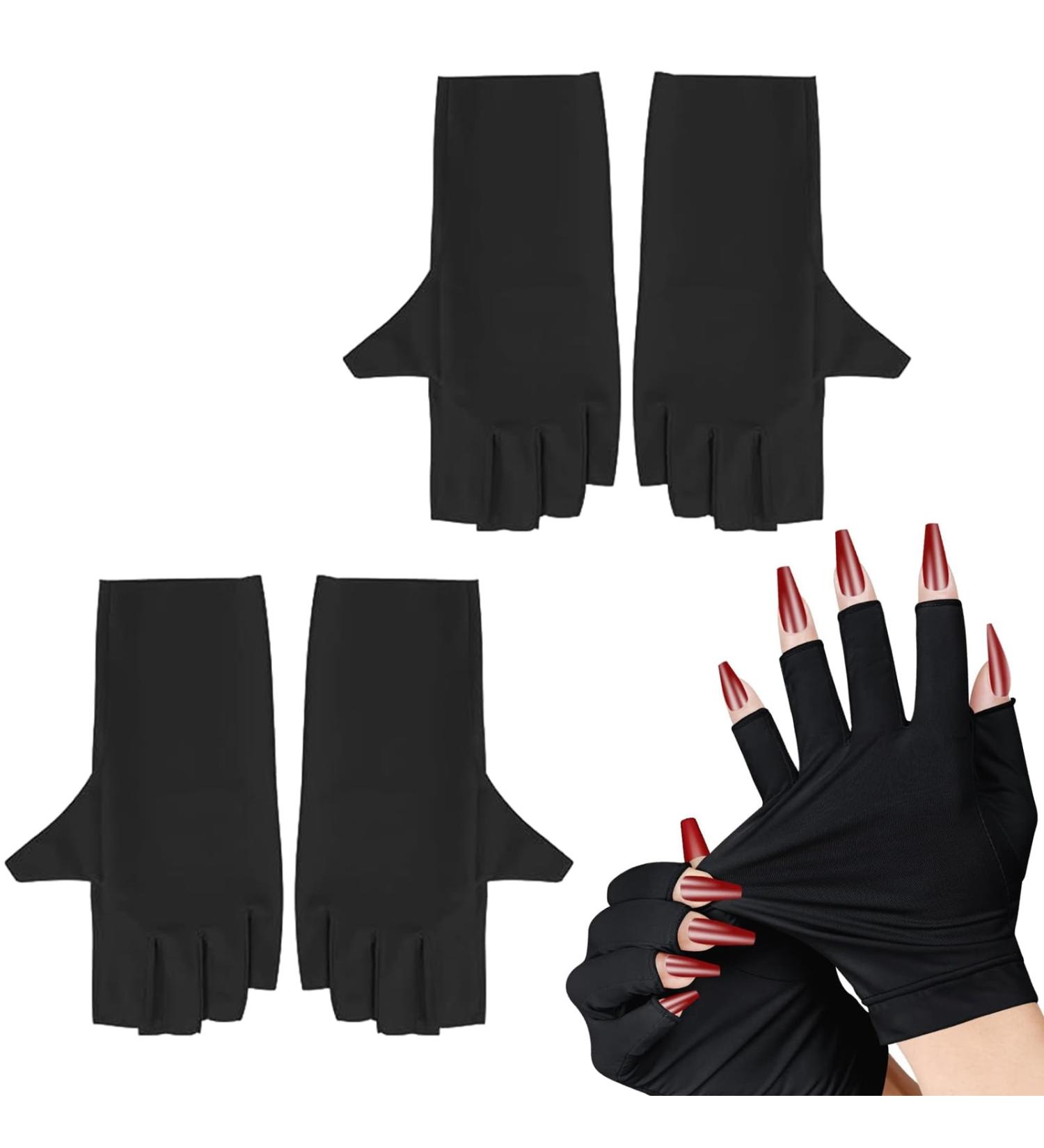 4Pcs UV Gloves for Gel Nails UV Protection Gloves for Girls Women Manicurist Beauty Enthusiast to Protect Hands From High Power Nail Lamps for Manicures Dryer of Home and Beauty Salon - Buy Online on GoSupps.com