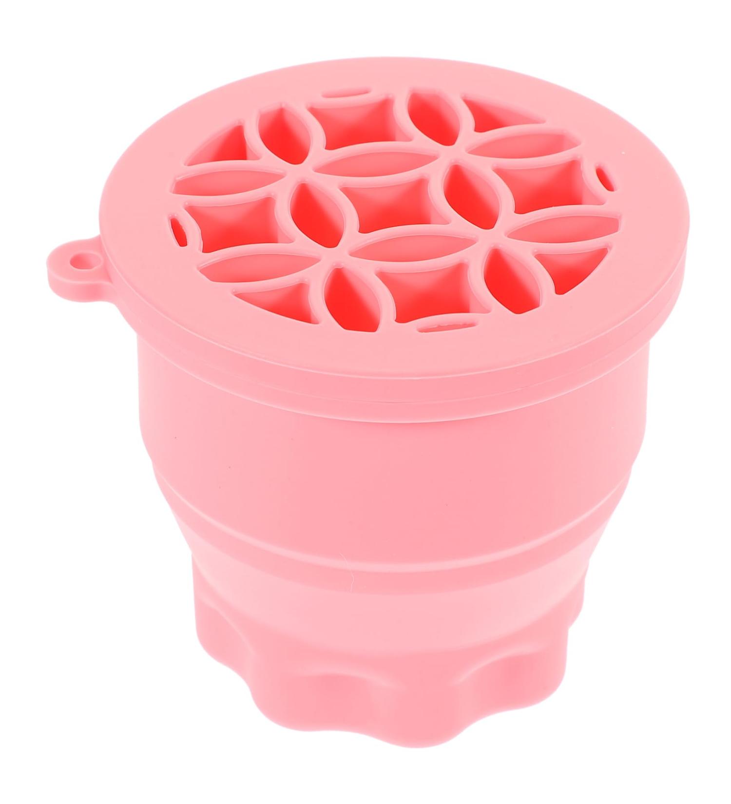 IWOWHERO Retractable Silicone Scrub Cup Drying Rack Brush Cleaning Cup Eyeshadow Brush Cleaner Bowl Makeup Tool Cleaner Brush Rinsing Bowl Brush Cleaning Tool Washer Makeup Brush Silica Gel 9.20X9.20X8.60CM Pink - Buy Online on GoSupps.com