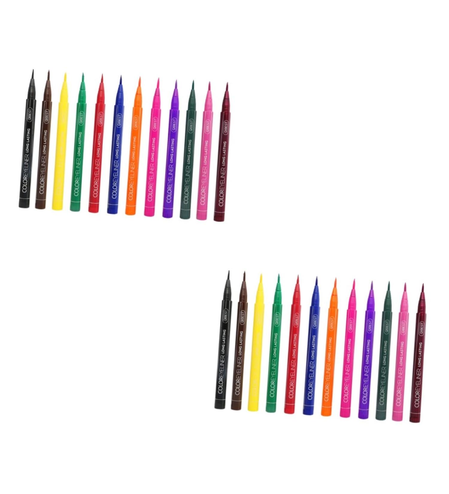FOMIYES 24 Pcs Waterproof Liquid Eyeliner Eyeline Liquid Pencil Liquid Eyeliner Pencil Set Painted Makeup 1 count (Pack of 1) As Shownx2pcs - Buy Online on GoSupps.com