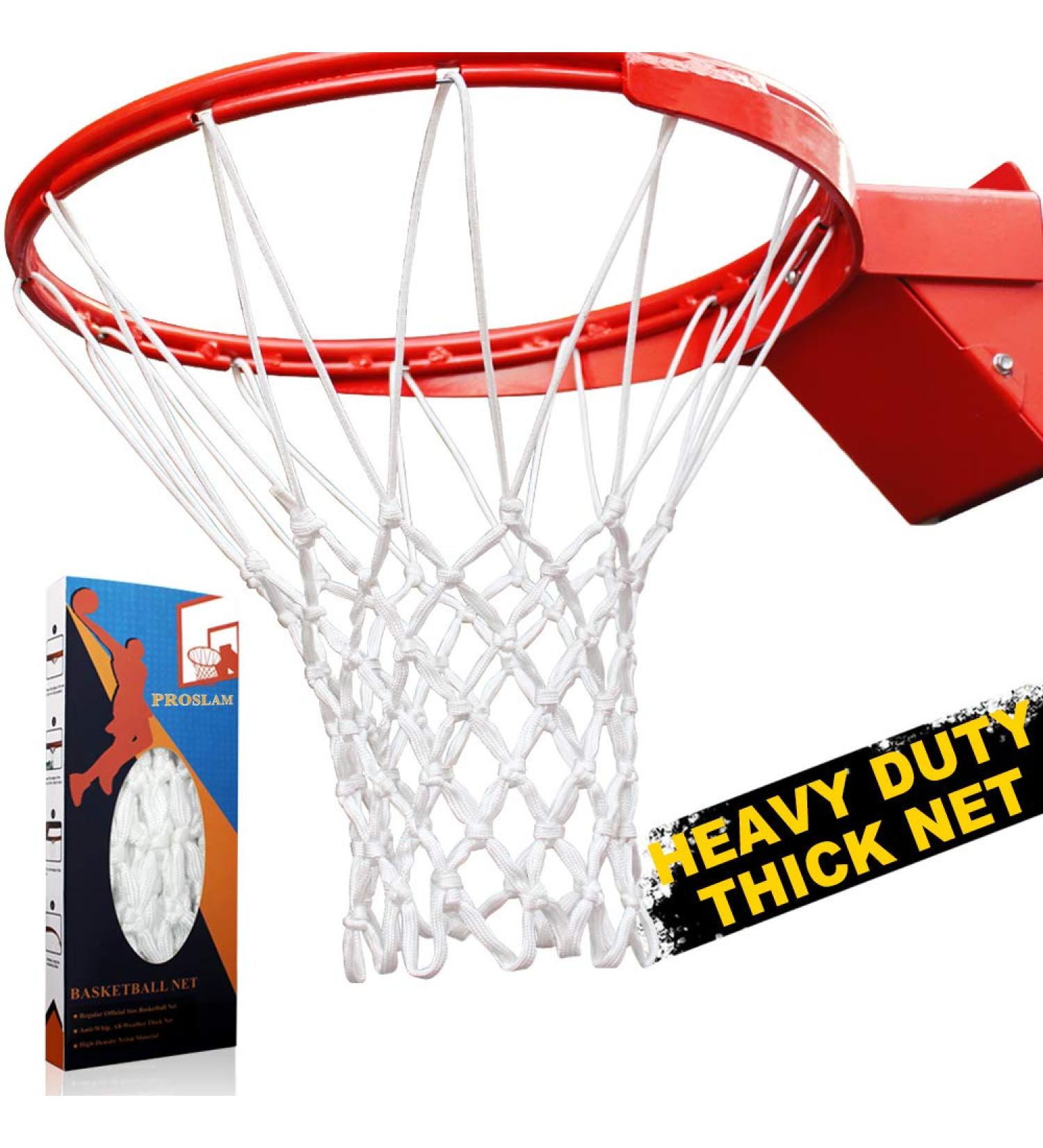 ProSlam Heavy Duty Basketball Net Replacement - All Weather Anti Whip, Fits Standard 12 Loops Rims - Buy Online on GoSupps.com