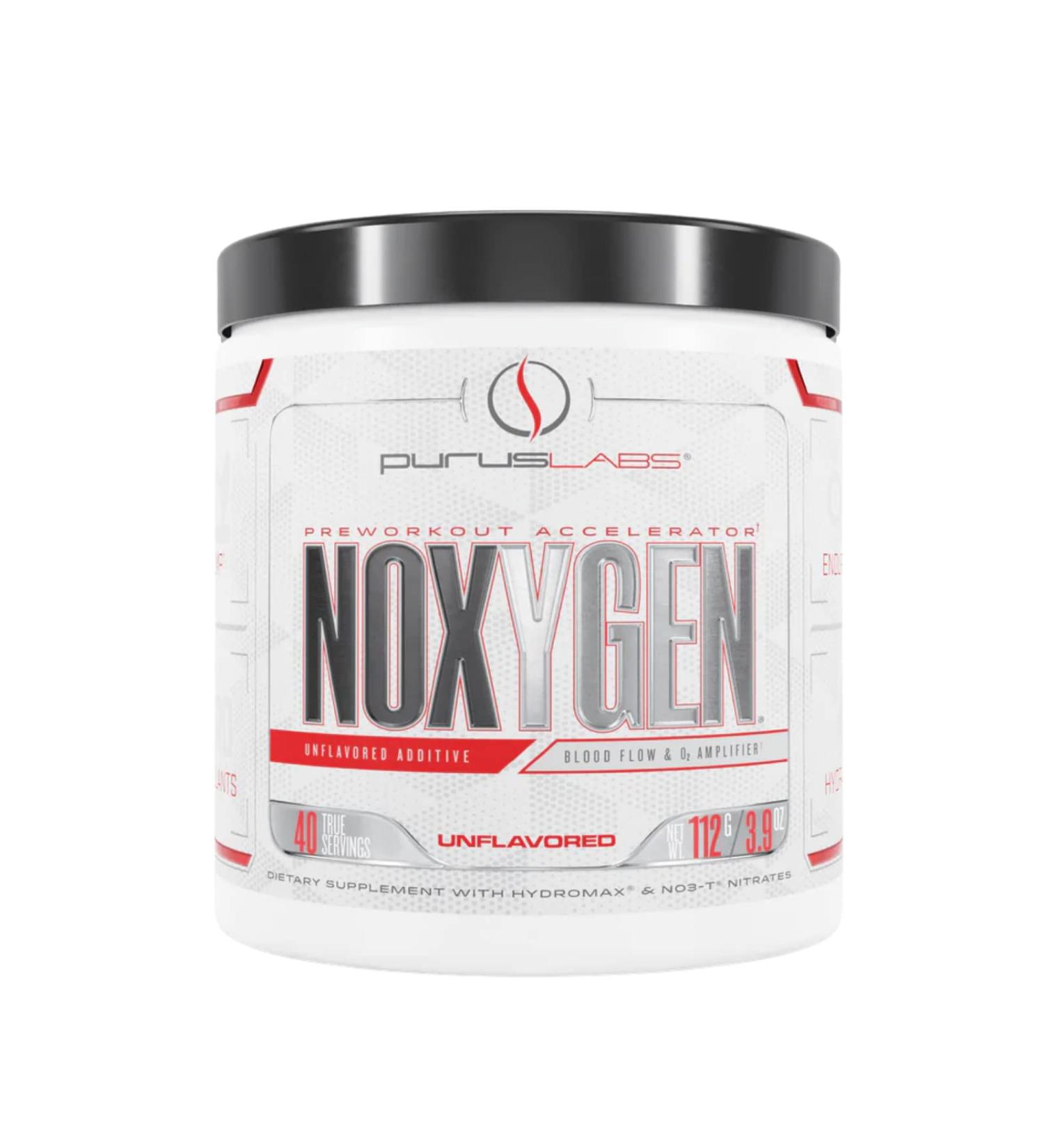 Purus Labs NOXygen Powder Pre-Workout Accelerator | Nitric Oxide Booster & Oxygen Amplifier | Hydromax Glycerol & NO3-T Nitrates | 40 Servings (Unflavored) 1 - Buy Online on GoSupps.com