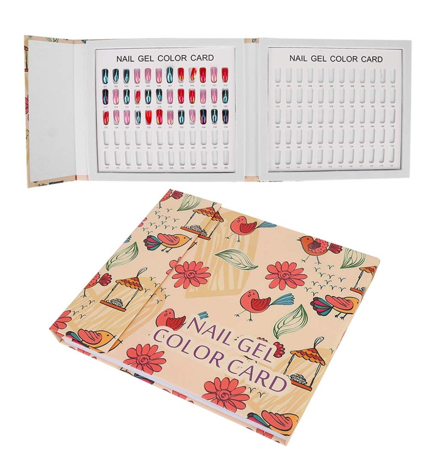 Professional 120 Colors Nail Art Display Color Card Nail Polish Gel Colors Display Book False Nail Sample Display Board Manicure Salon Accessory (01) - Buy Online on GoSupps.com