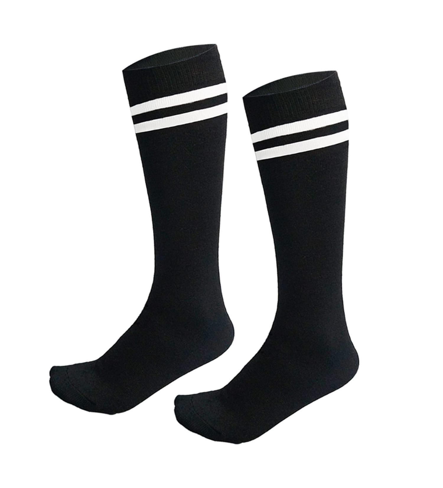 AnjeeIOT Kids Soccer Socks - White + Black | High School Team Dance Sports Socks for Boys & Girls (5-10 Years) - Buy Online on GoSupps.com