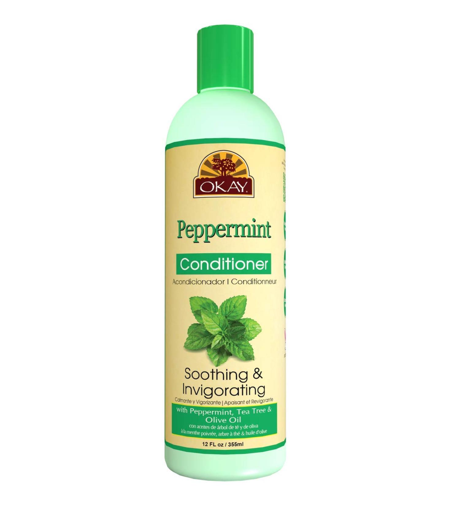 Okay Peppermint Conditioner 12oz - Soothing Revitalizing Sulfate & Silicone Free for All Hair Types | Made in USA - Buy Online on GoSupps.com