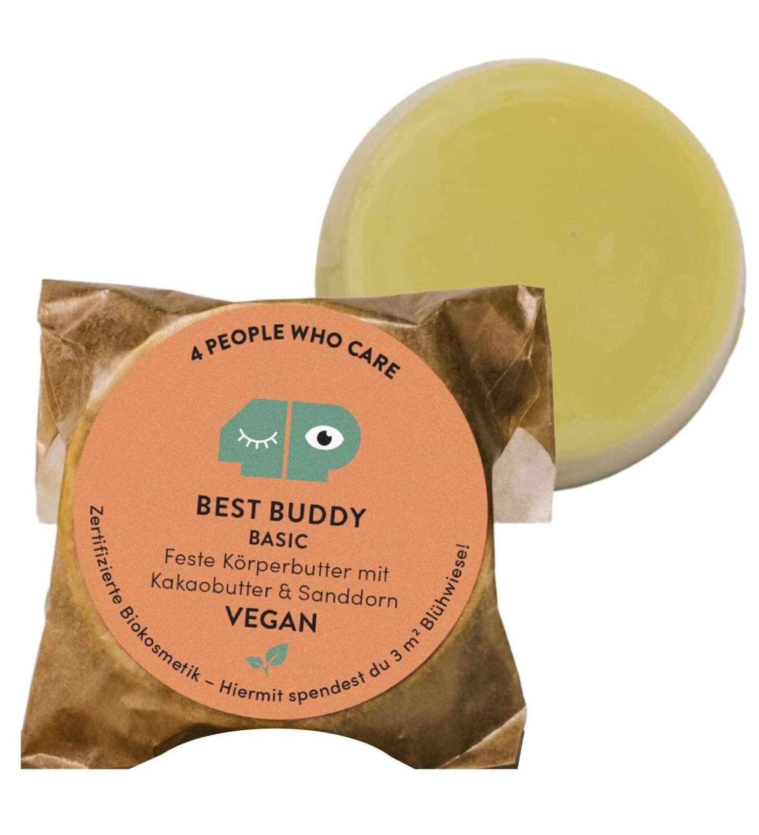  4 people who care 4peoplewhocare Solid Body Butter - Best Buddy Basic Shea & Cocoa Butter Natural Cosmetics Natural Cocoa Butter Fragrance (30g Refill) - Buy Online on GoSupps.com