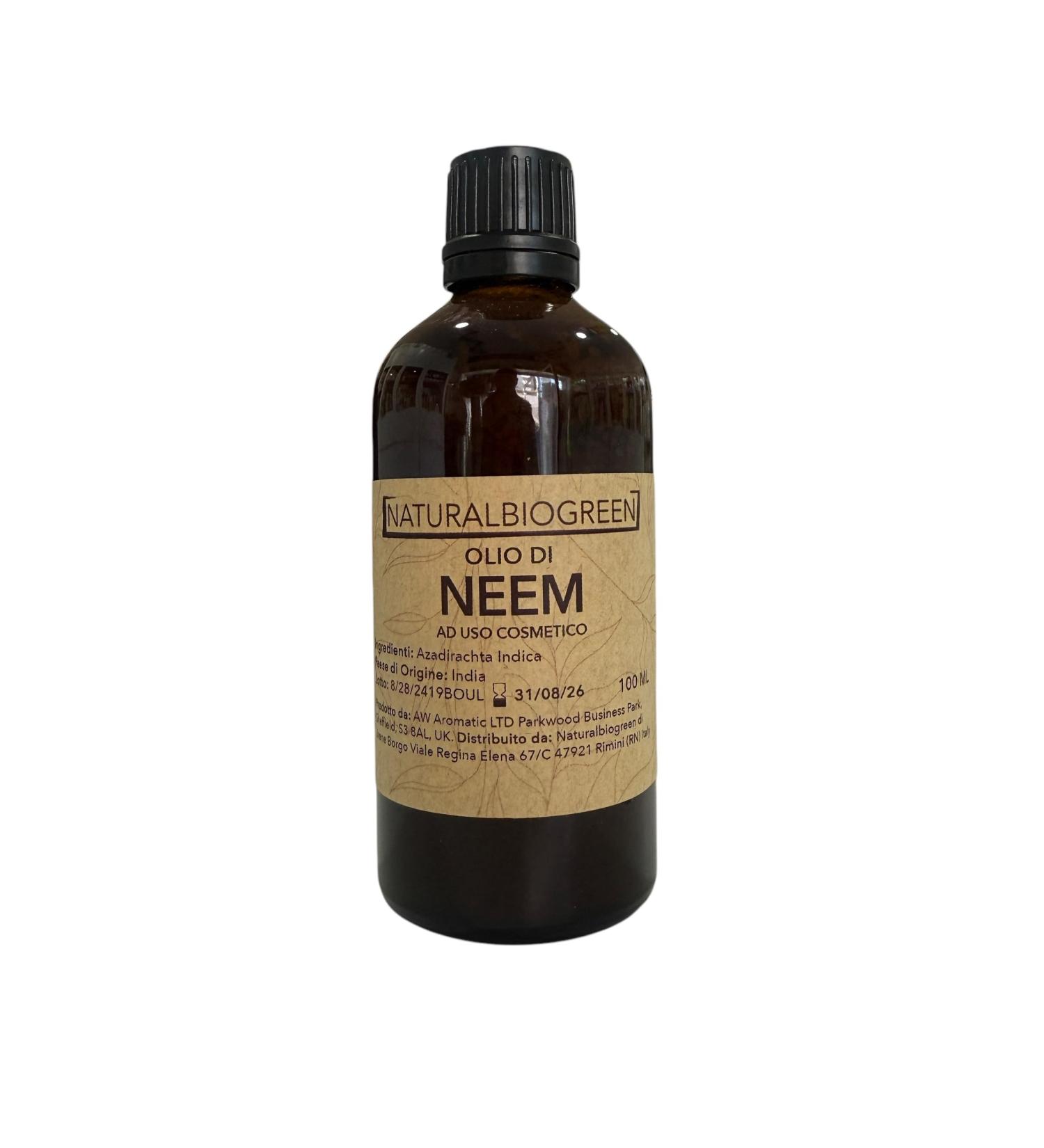 Huile de base de Neem dans une bouteille en verre 100 ml