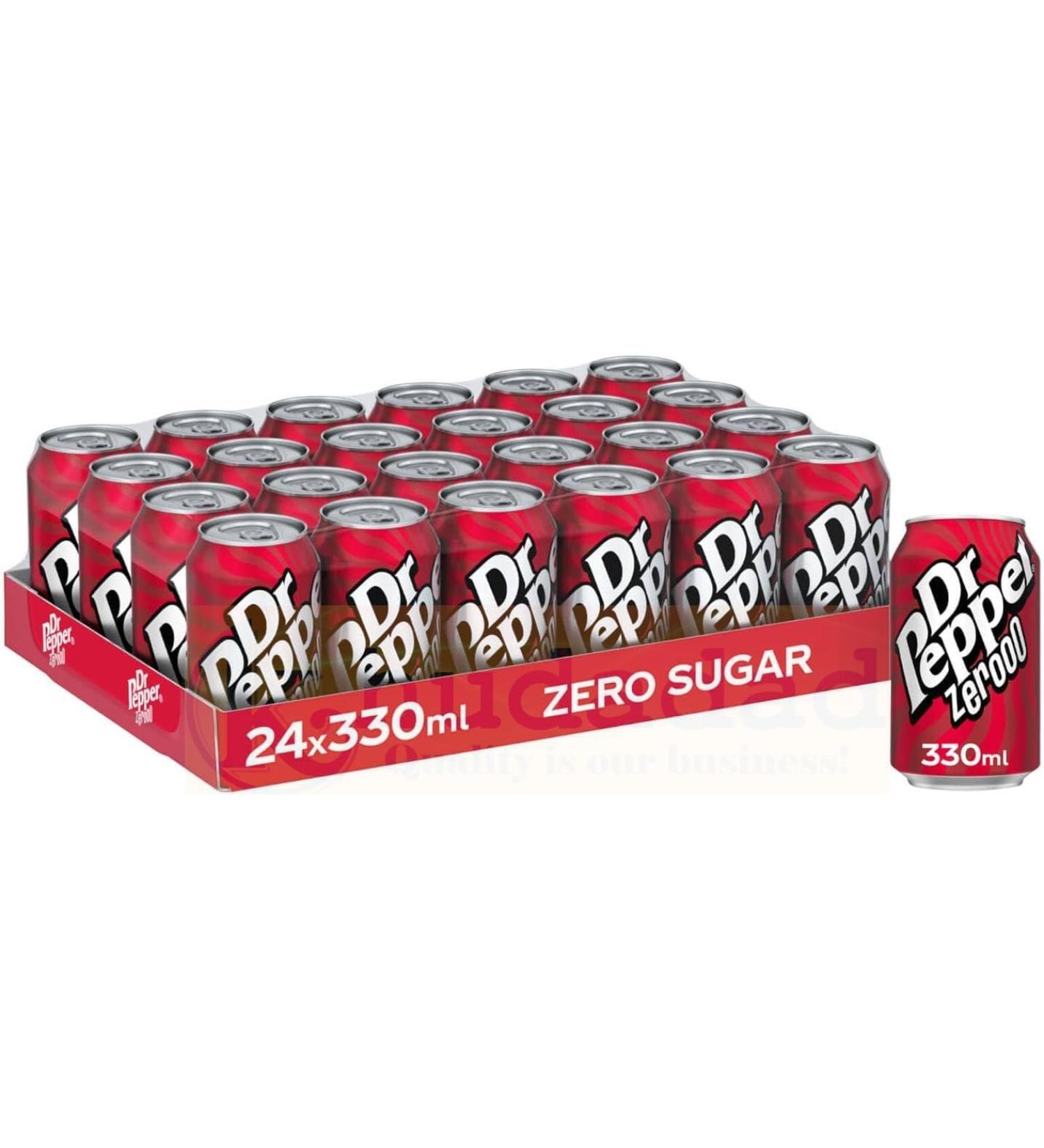 Dr Pepper Zero No Sugar Soft Drink 24x330ml