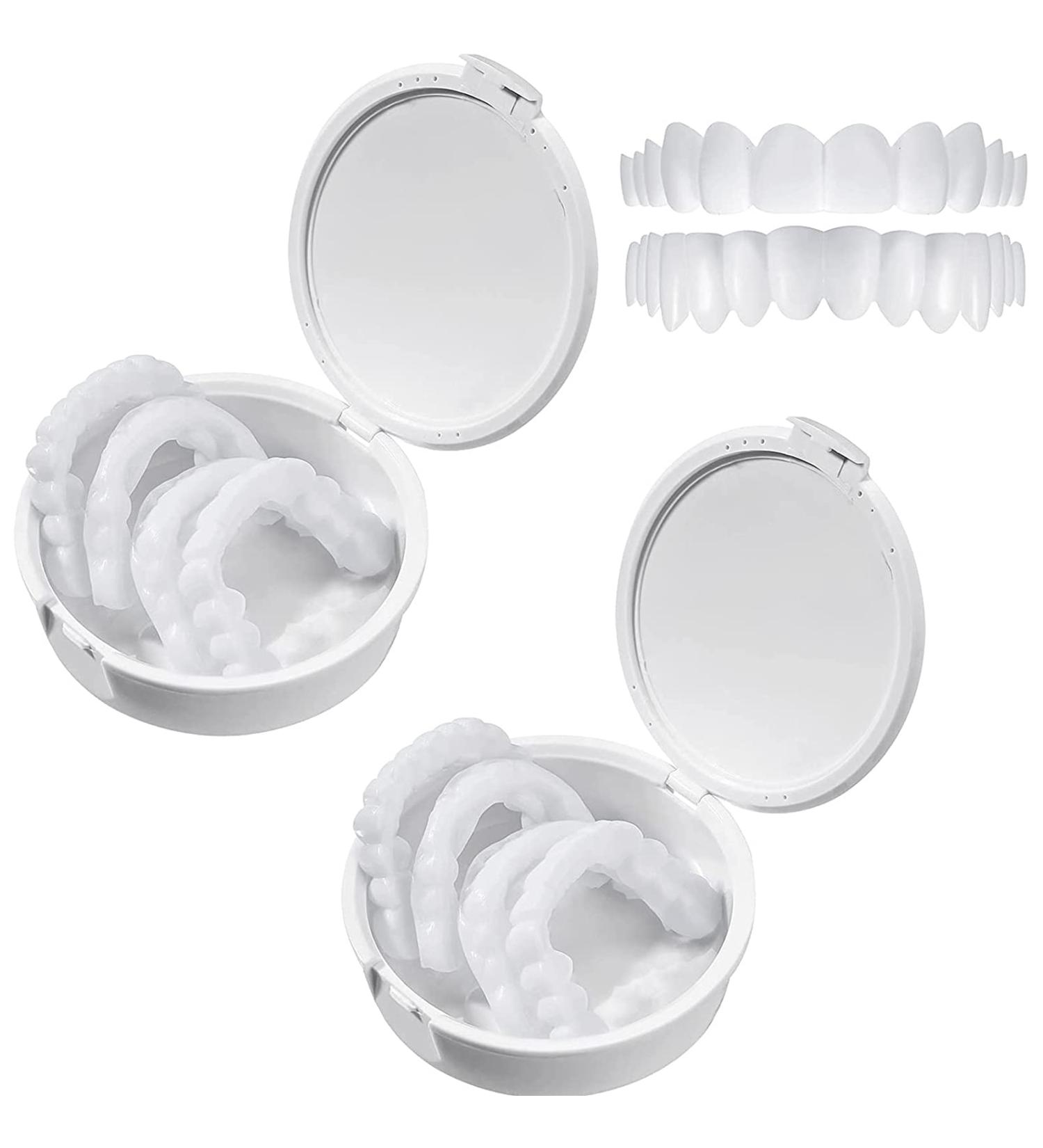 Buy Denture Veneers - Perfect Smile Teeth Kits | Instant Comfort Fit & White Snap-On Prosthesis - 2 Pairs - Buy Online on GoSupps.com