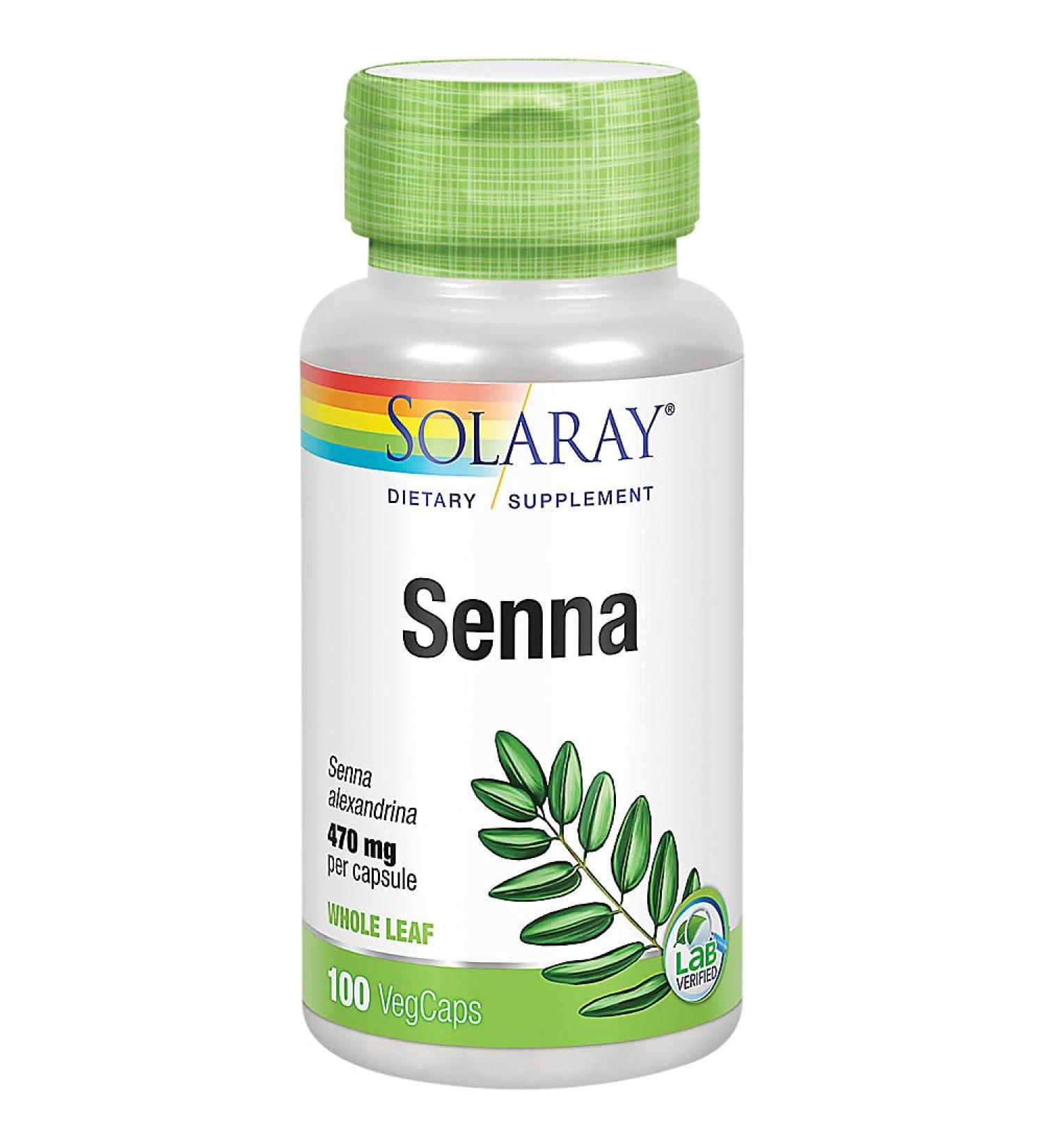 SOLARAY Senna Alexandrina - 470 MG Per Capsule (100 Capsules)