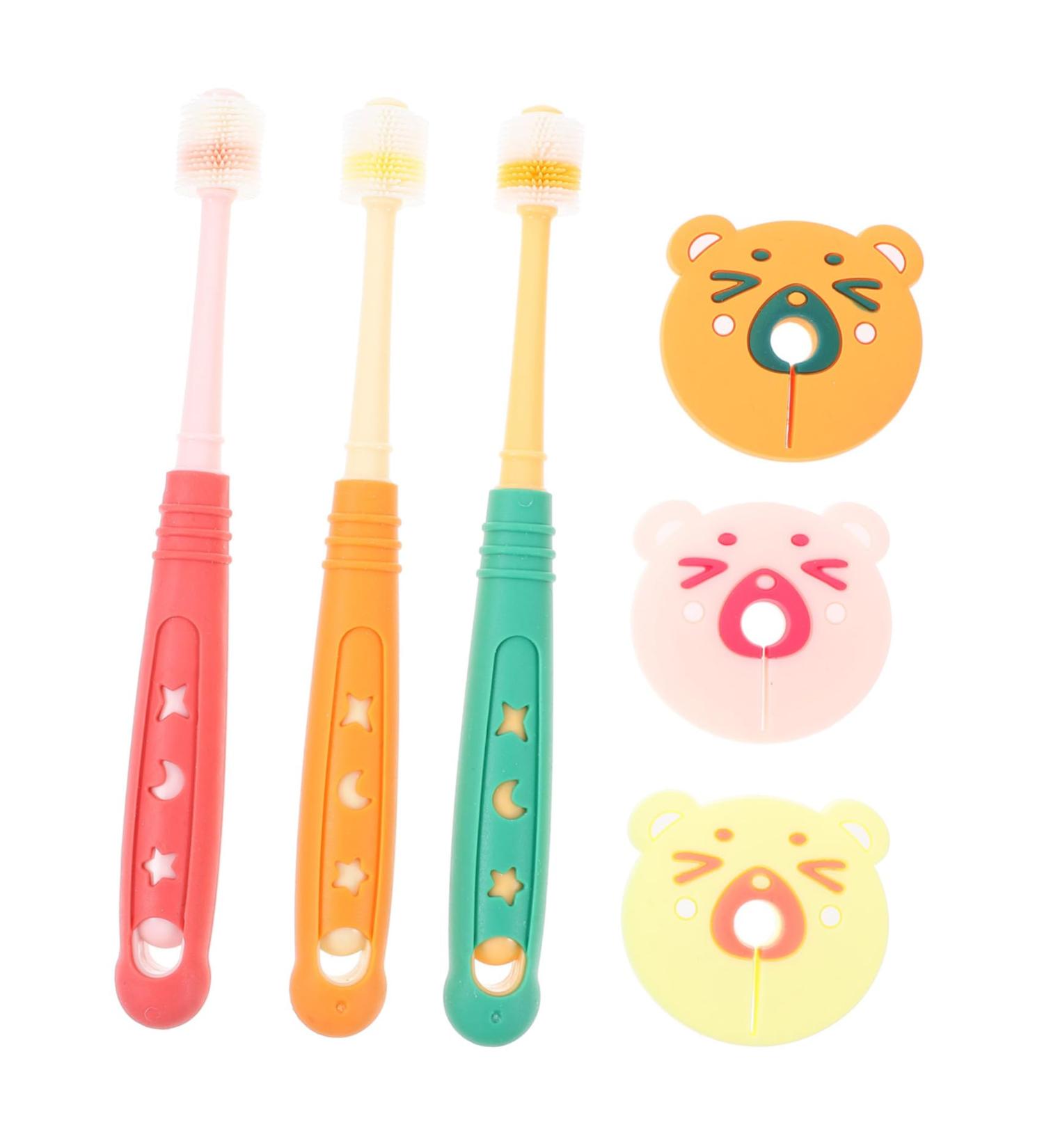 BUIFULSIC 3ST Silicone Baby Toothbrush - Safe Oral Care for Infants | Nano Material Teeth Cleaning Brush - Buy Online on GoSupps.com