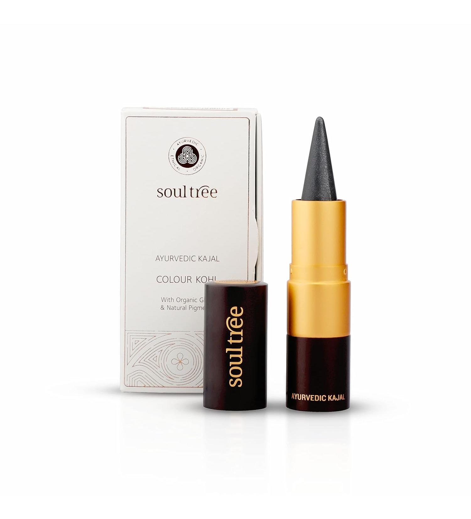 Ayurvedic Kajal | Grey Glow Kajal 004 | Grey Shade | Enriched with 100% Organic Ghee Almond Oil & Camphor | Soothe Cool & Nourish Eyes | 3g - Buy Online on GoSupps.com