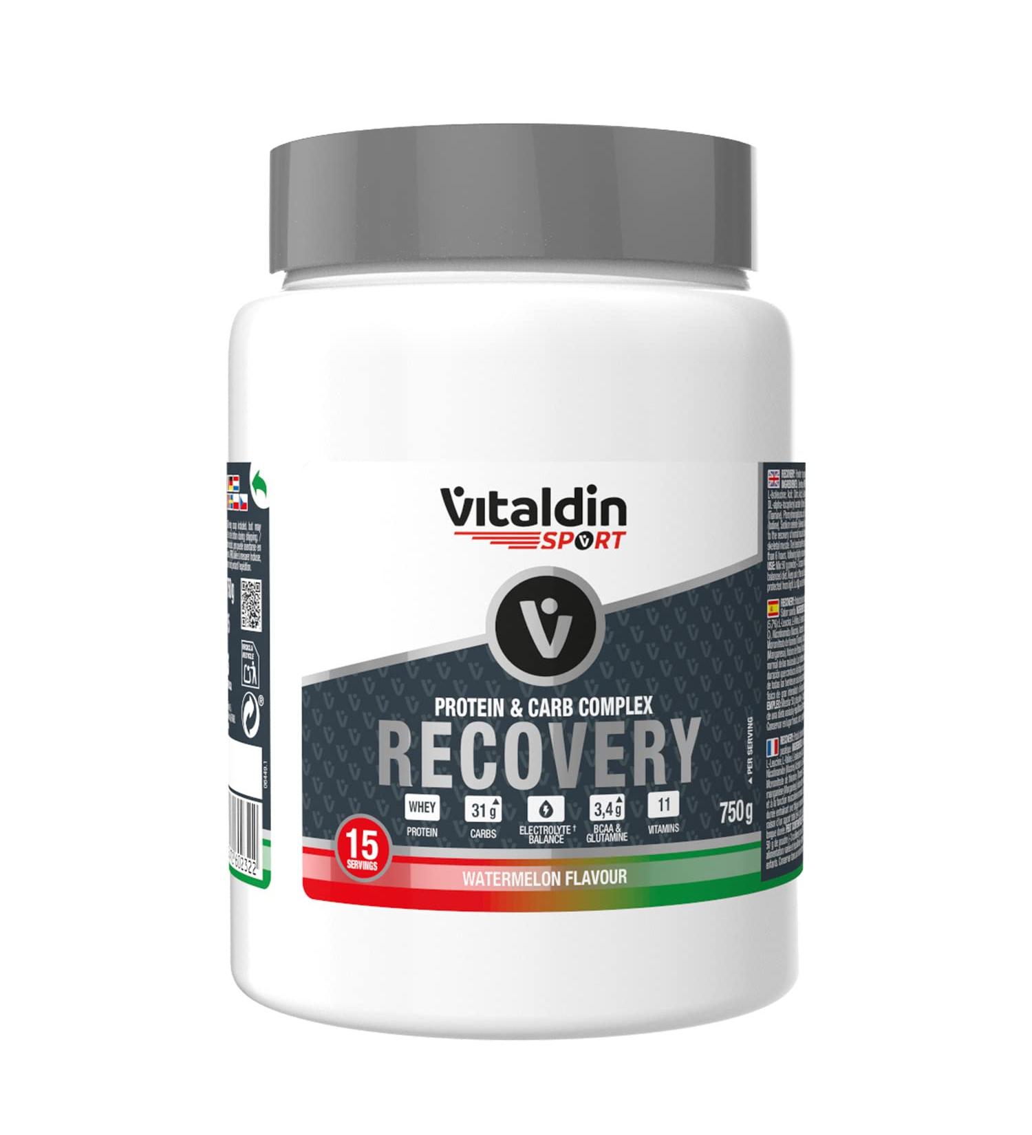 Vitaldin Sport Protein & Carb Complex Recovery Drink - Watermelon 750g | Whey Protein BCAA Glutamine Electrolytes for Energy & Muscle Recovery - International Shipping Available - Buy Online on GoSupps.com