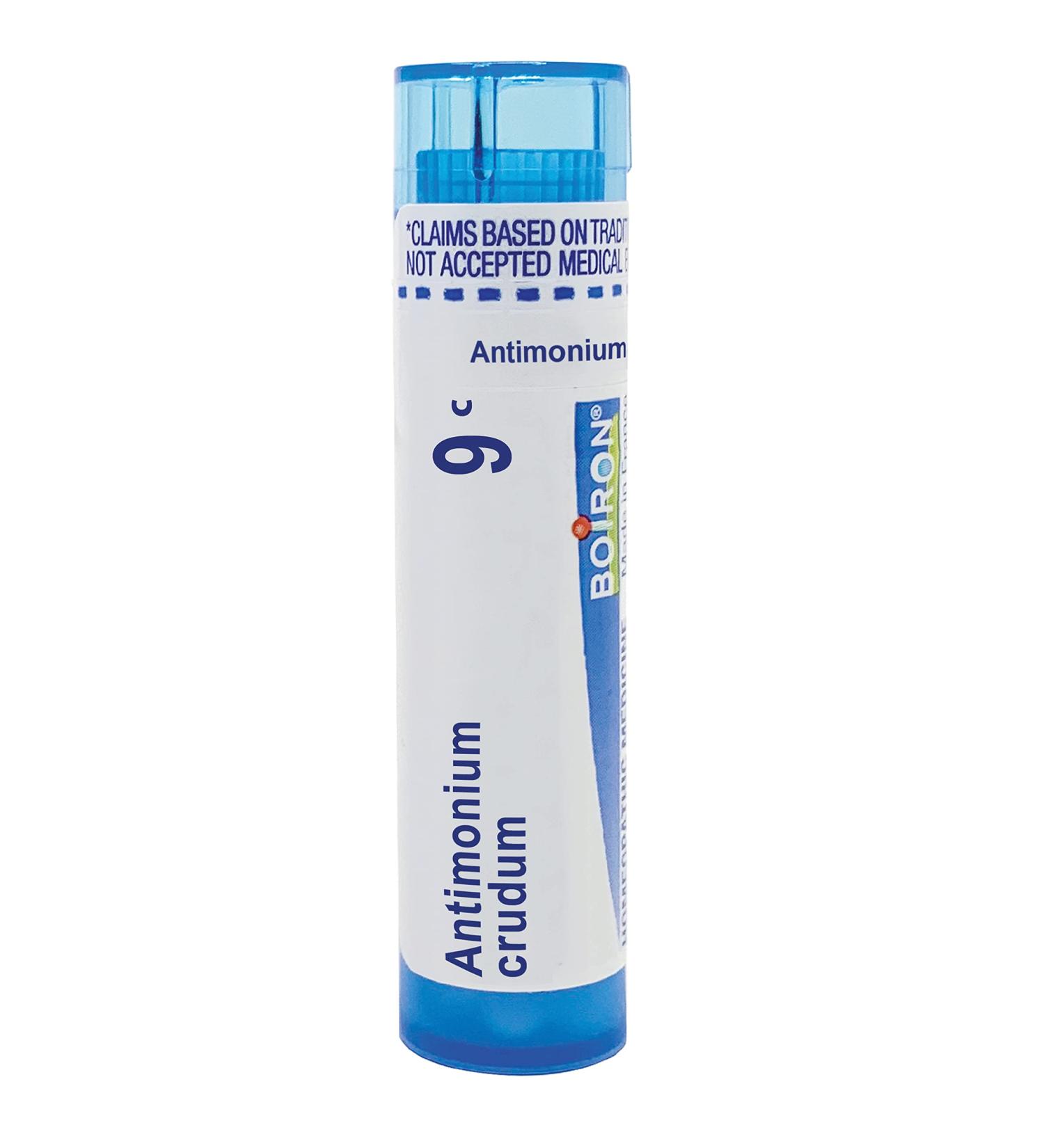 Buy Boiron Antimonium Crudum 9C for Indigestion & Nausea - 80 Pellets | International Shipping Available - Buy Online on GoSupps.com