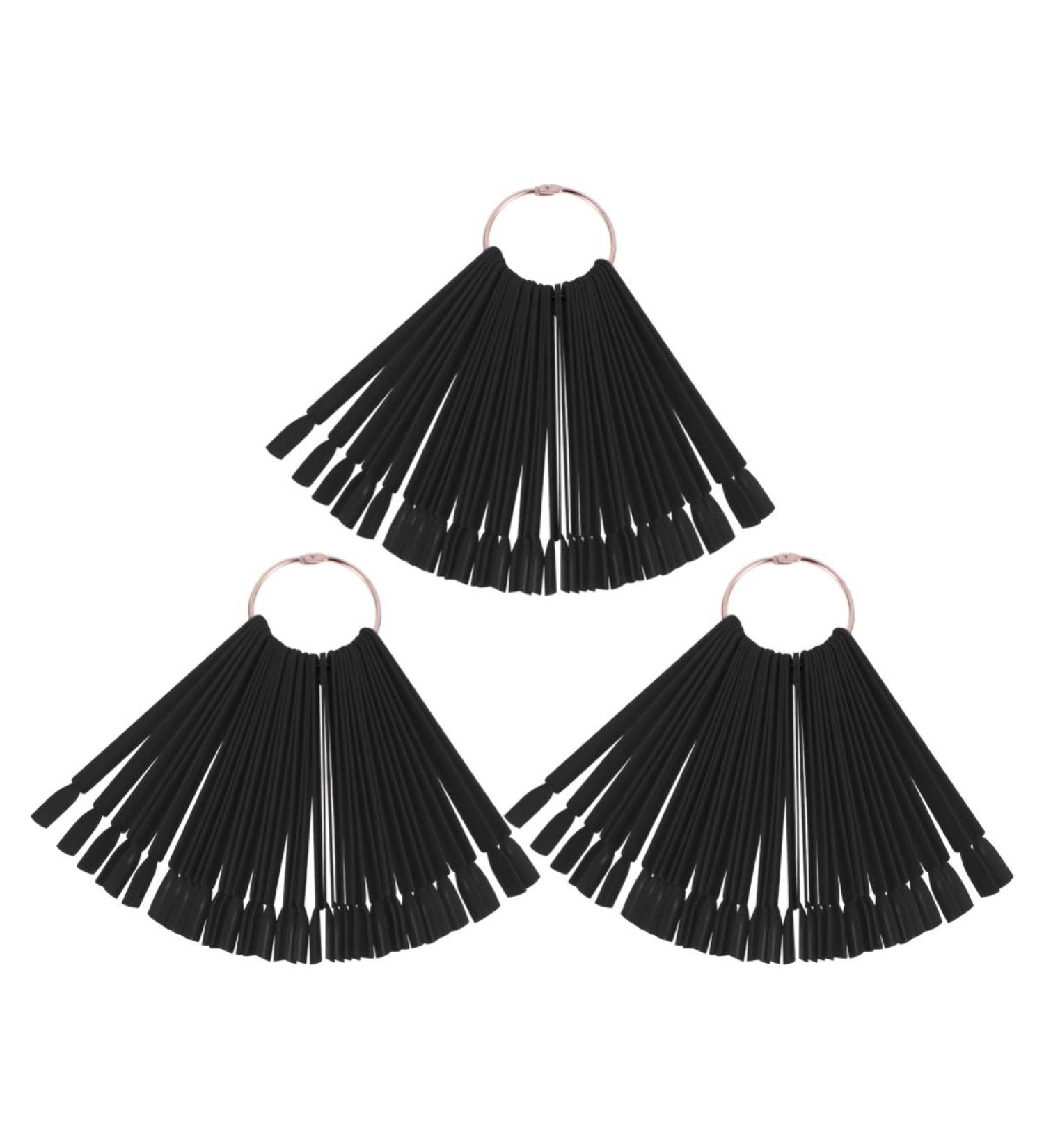 150 Pcs Nail Art Tips Sticks - Black Fan-Shaped Display Plates for Nail Polish - Perfect Nail Tip Lacquer Color Cartel - Buy Online on GoSupps.com