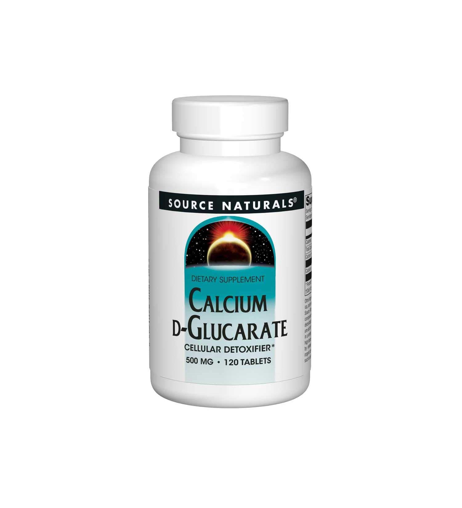 Source Naturals Calcium D-Glucarate 500 mg - 120 Tablets | Natural Detox & Hormone Support - Buy Online on GoSupps.com