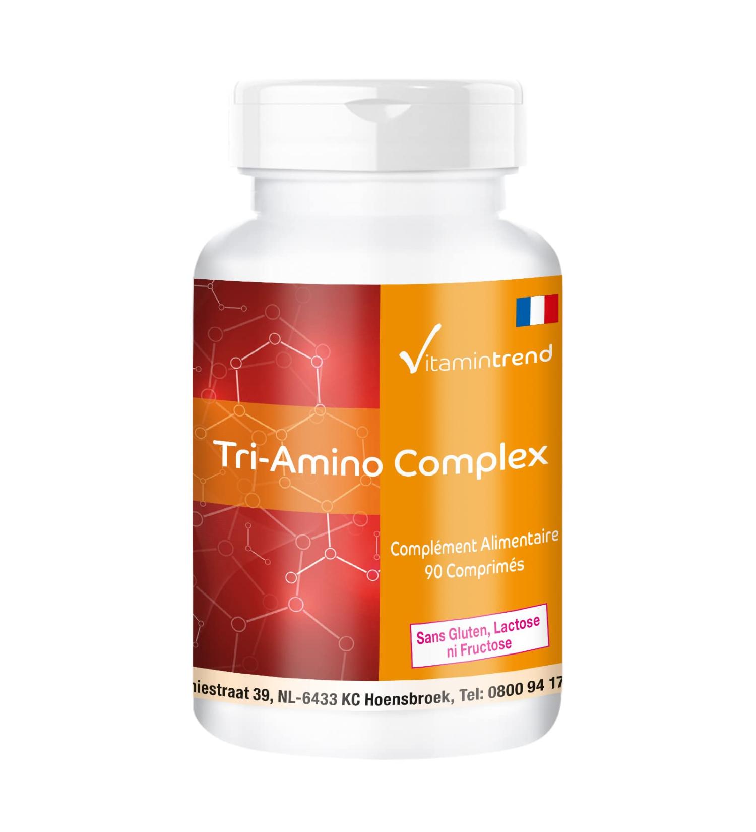 Tri Amino Complex - Amino Acid Complex with Arginine Ornithine and Lysine - Vegan - Magnesium Stearate Free - 90 Tablets | Vitamintrend  - Buy Online on GoSupps.com