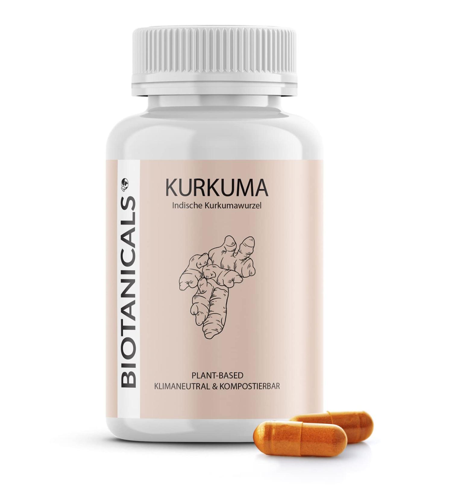 Biotanicals Curcuma Extract Capsules - 120 Vegan Capsules with Curcumin & Piperine - Pure Additive-Free Formula for Optimal Health - Buy Online on GoSupps.com