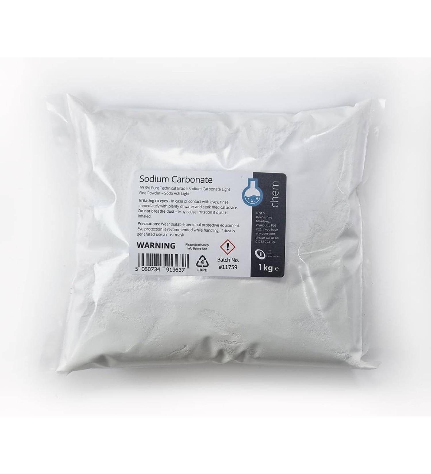 Intralabs - Sodium Carbonate Light Fine Powder 1kg - Soda Ash Light