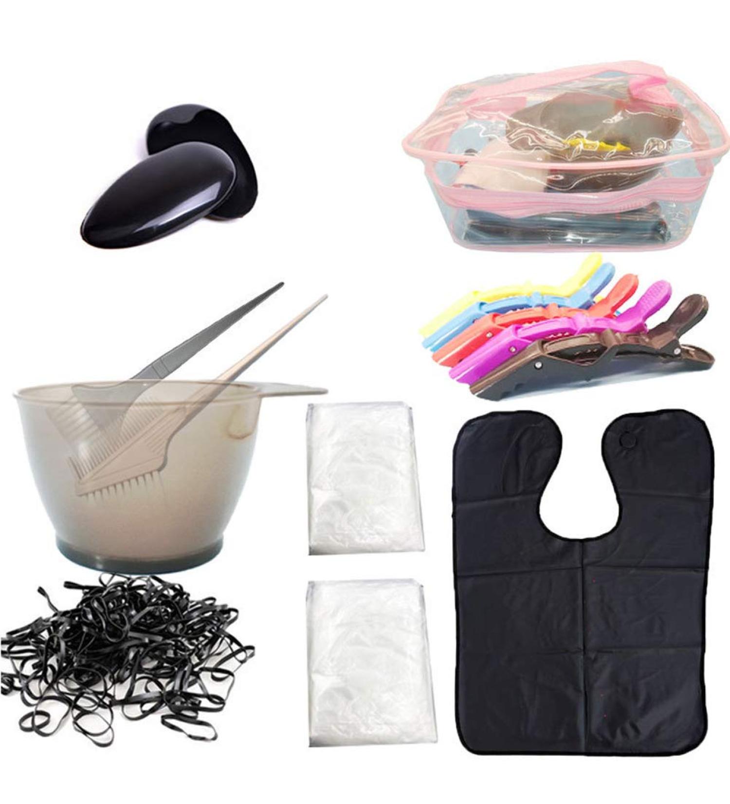 Hair Dye Set | Complete Hair Coloring Kit with Bowl & Brush | 8-Piece DIY Beauty Salon Tools - Buy Online on GoSupps.com