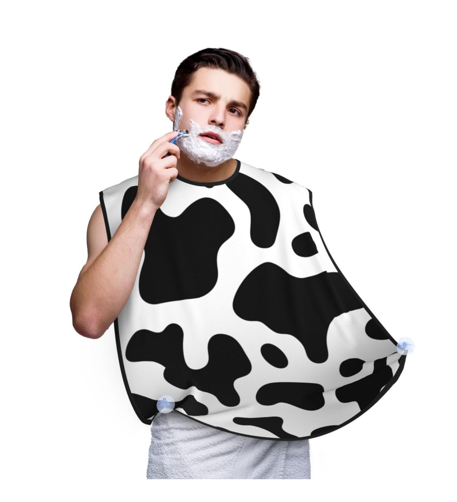 Cow Print Pattern Shaving Bib | Waterproof Beard Apron | Perfect Gifts for Dad | One Size Fits All - Buy Online on GoSupps.com