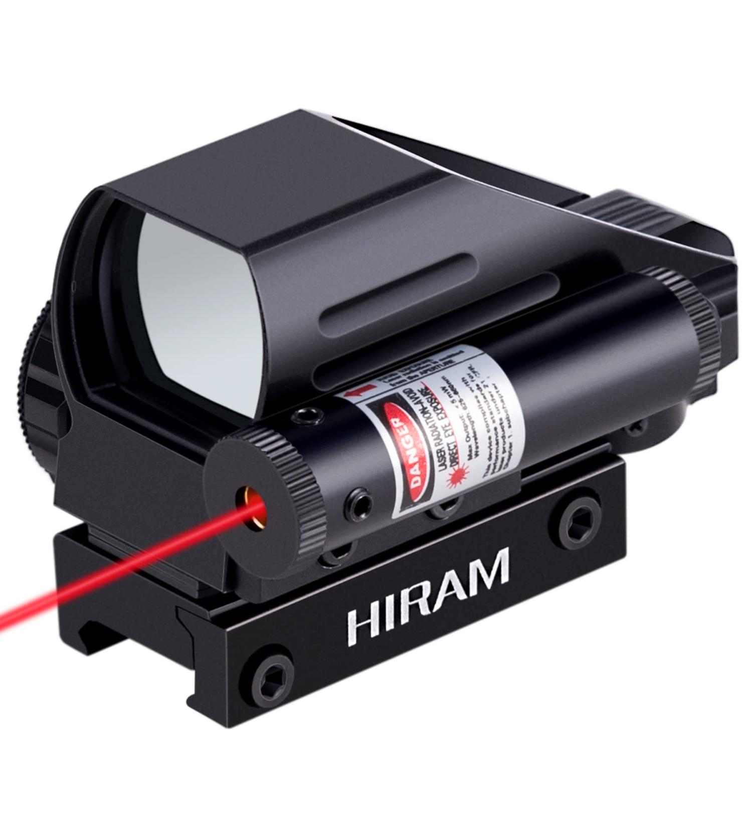 Hiram 1x22x33 Holographic Reflex Scope Sight | 4 Reticles Red/Green Dot & Red Laser - Buy Online on GoSupps.com