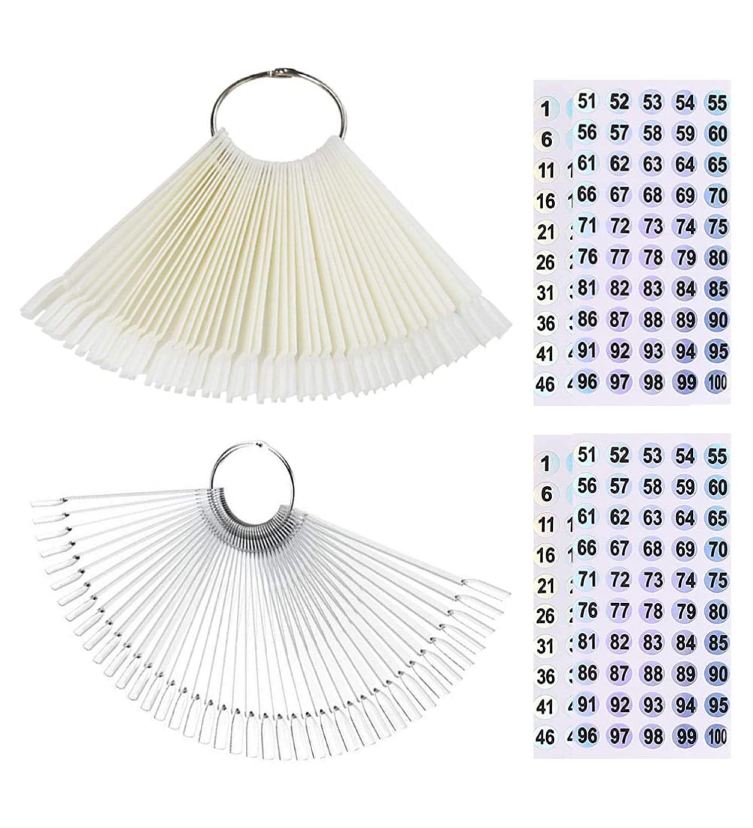 Nail Swatch Sticks with Ring - 100pc Set for Nail Polish Display and Practice - Includes Number Stickers - Buy Online on GoSupps.com