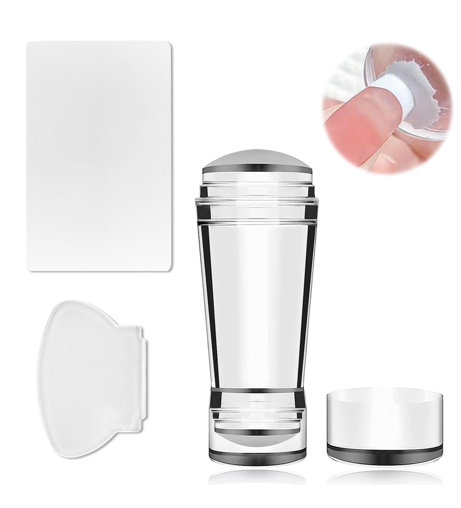 Clear Nail Art Stamper - Double-End Silicone Nail Stamp for DIY French Smile Line Art & Accessories - Buy Online on GoSupps.com