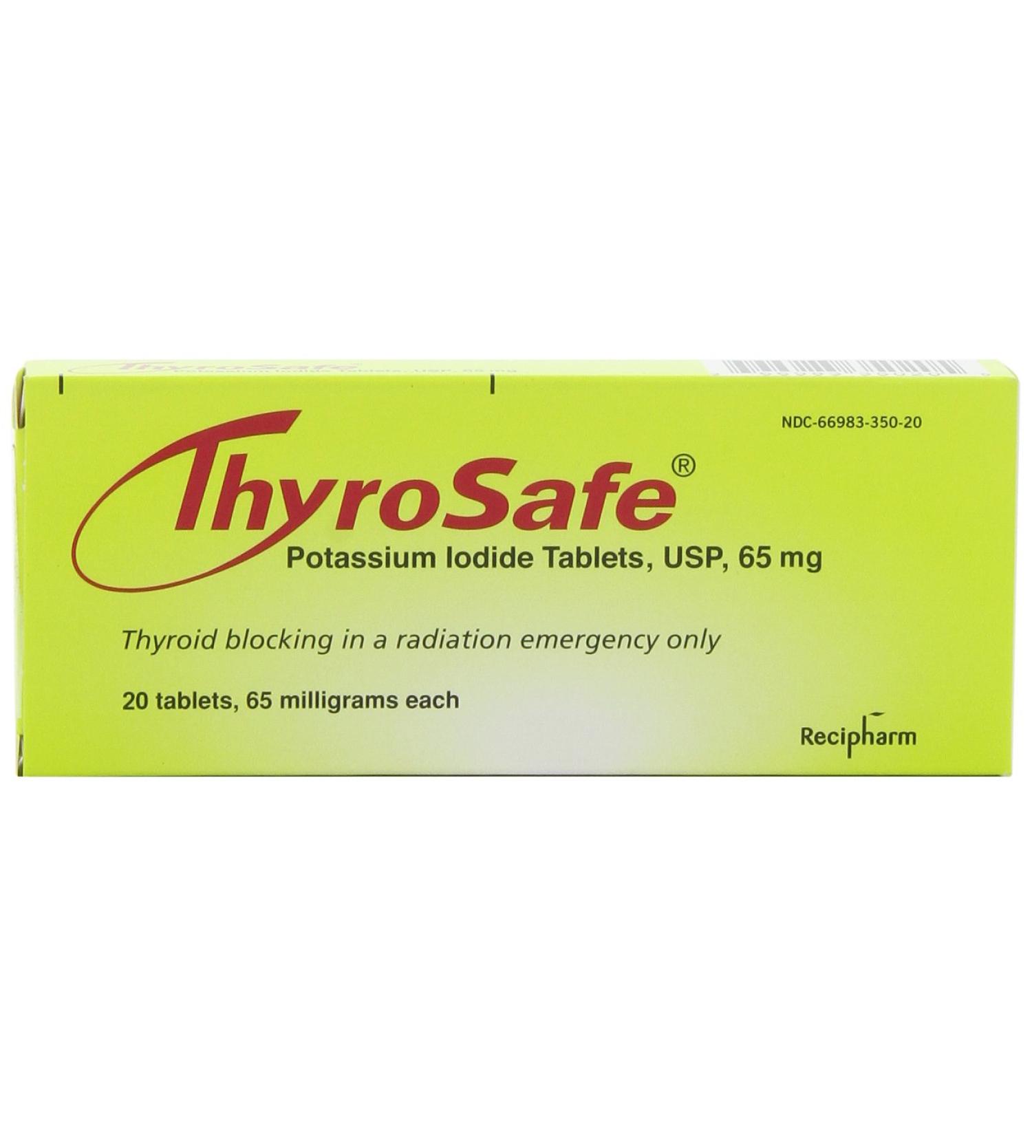 Thyrosafe Potassium Iodide Tablets 65 mg - 20 Count | ThyroSafe - Buy Online on GoSupps.com
