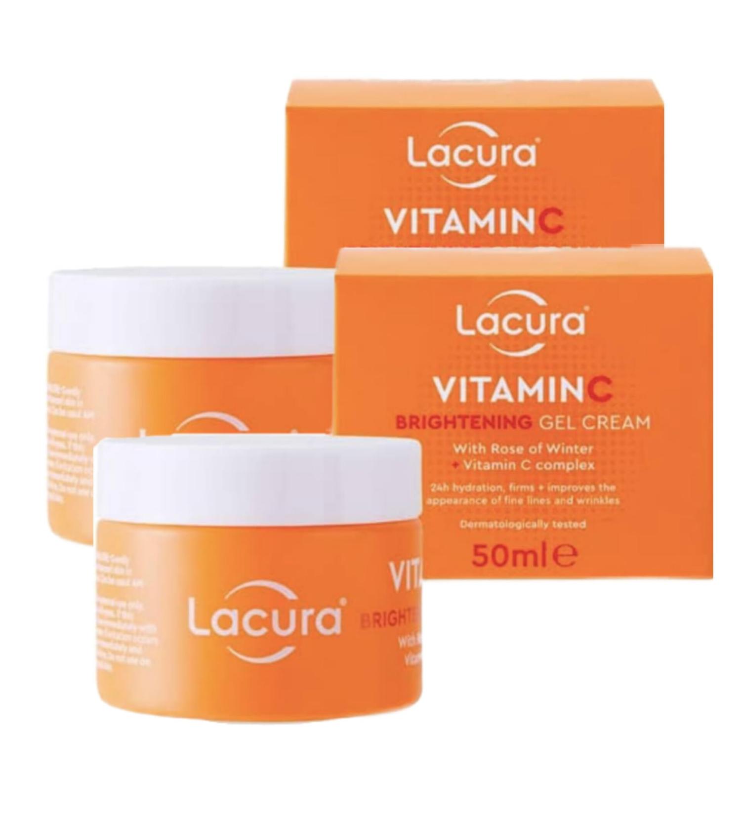 Aldi Lacura - Vitamin C Brightening Gel Cream | With Rose of Winter + Vitamin C Complex | 50mL x2  - Buy Online on GoSupps.com