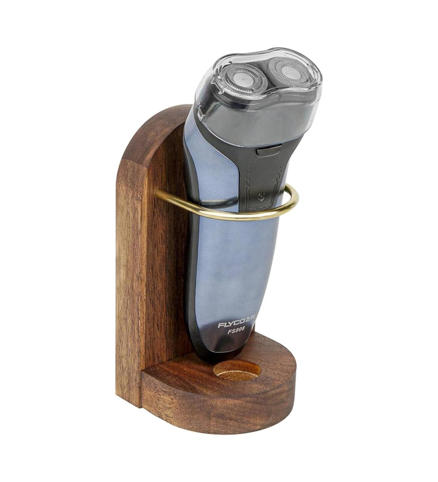 Linkidea Electrical Razor Holder | Self-Adhesive Wooden Wall Bracket & Organizer for Bathroom - Ideal Shower Storage Solution - Buy Online on GoSupps.com
