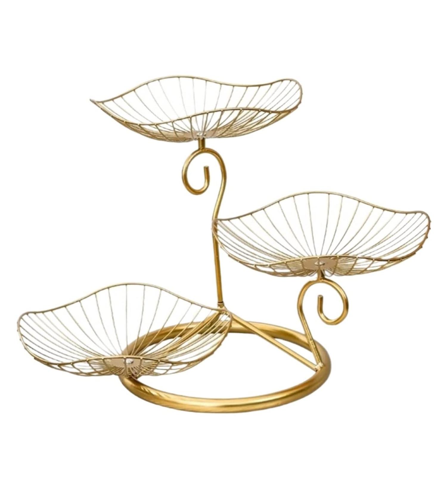 Fruit Basket Fruit Bowl Creative Metal Fruit Plate Three-Layer Fruit Rack Countertop Fruit and Vegetable Basket Decorative Kitchen Organizers and Storage - Buy Online on GoSupps.com