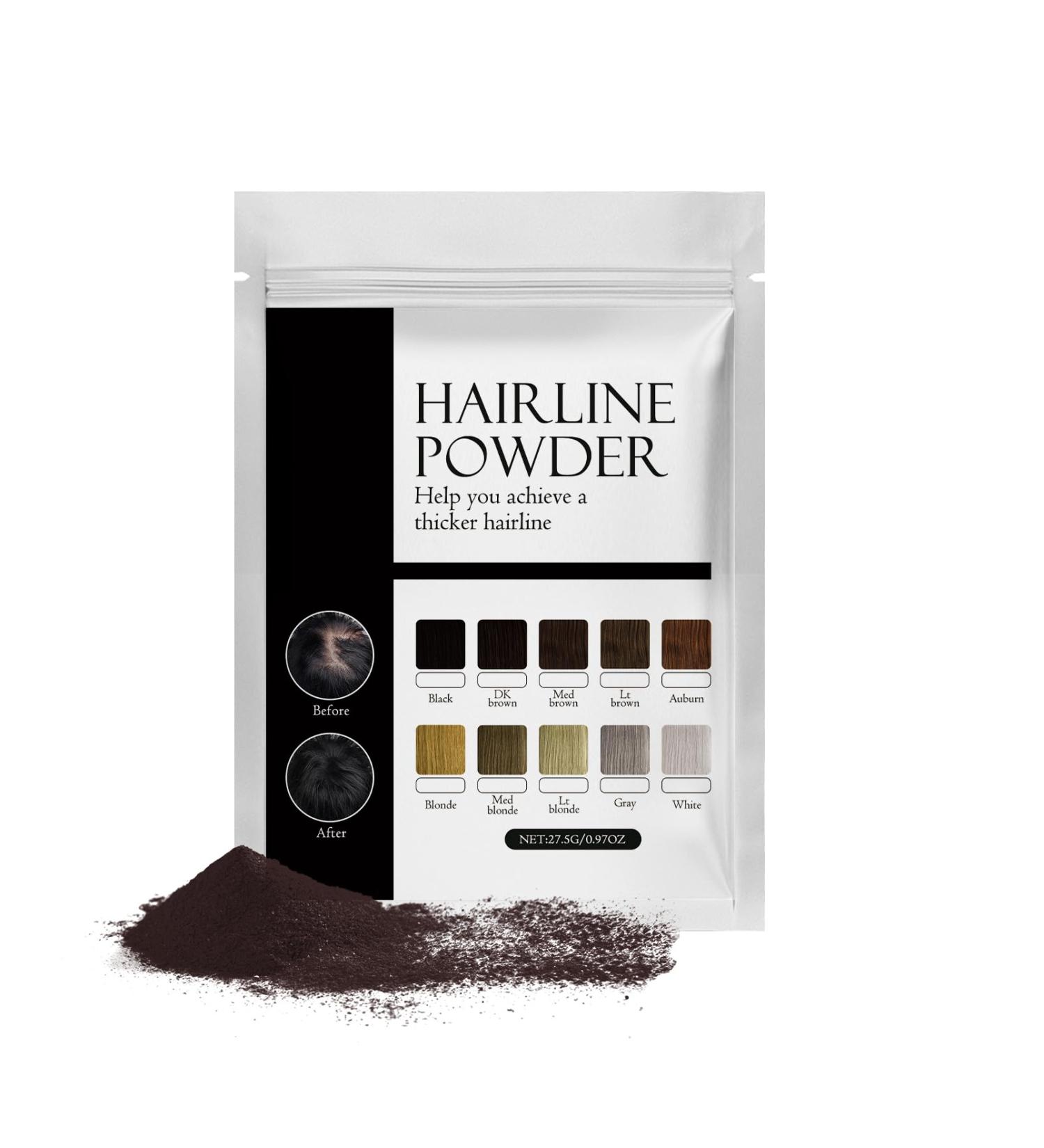 Instantly Hairline Powder Hair Root Dye Fill Forehead Root Concealer Instantly Conceals Hair Windproof Sweat-Proof Hair Touch-Up for Natural Looking 27.5g Dark Brown - Buy Online on GoSupps.com