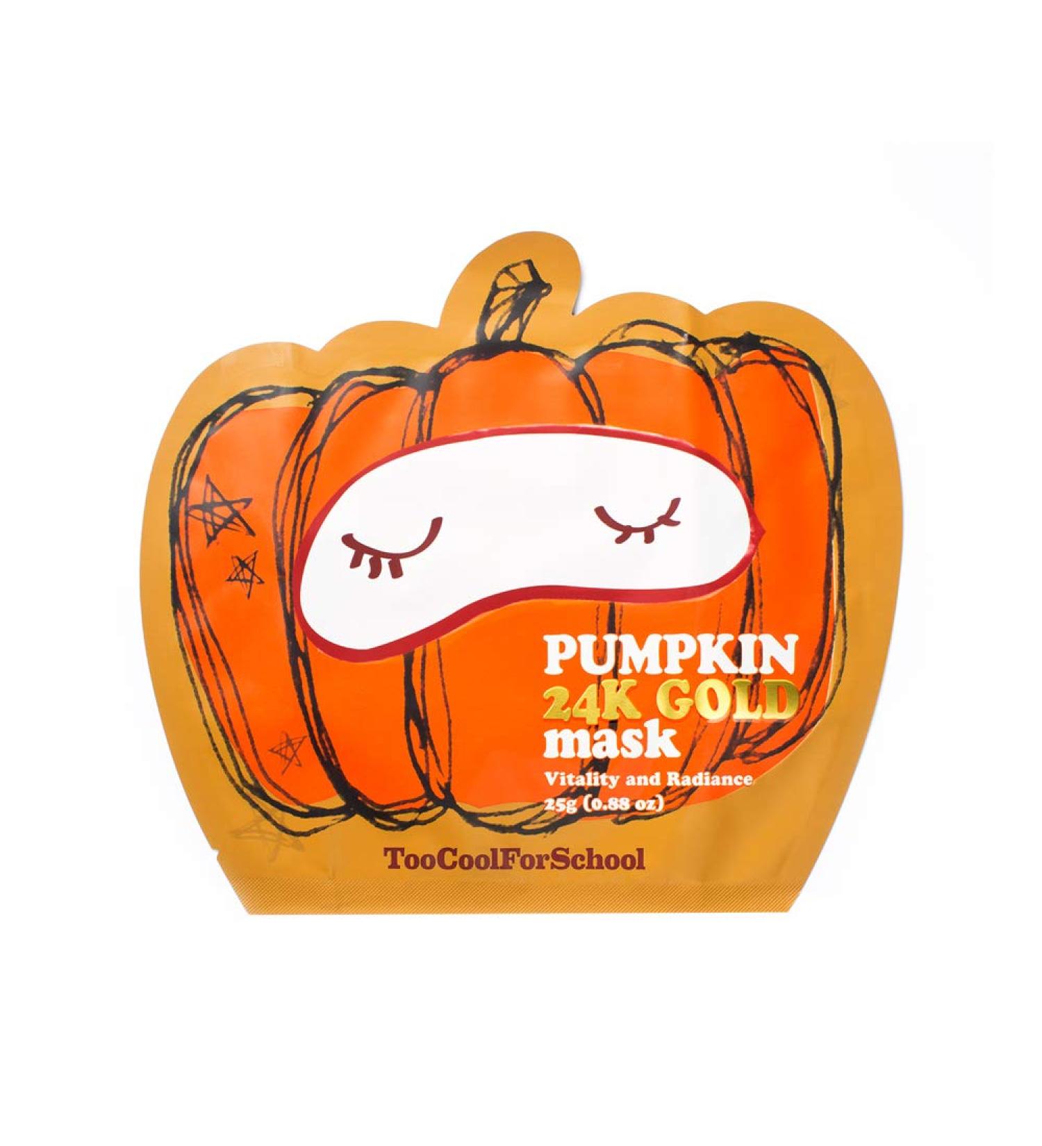 Too Cool for School Pumpkin 24K Gold Beauty Mask - Single Sheet (0.88 oz) for Glowing Skin - Buy Online on GoSupps.com