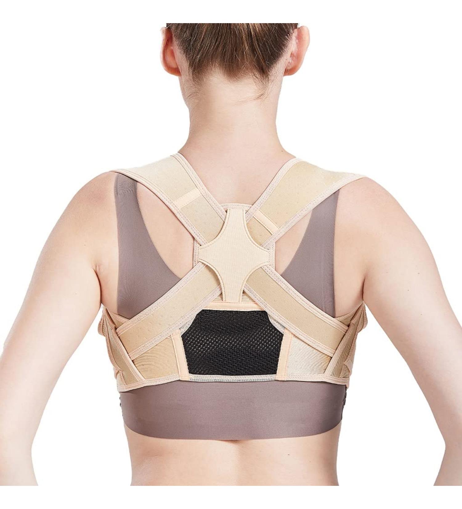 mdlian Posture Corrector | Adjustable Back Support Belt & Shoulder Brace for Adults | Invisible Hunchback Support (Beige S/M - Buy Online on GoSupps.com