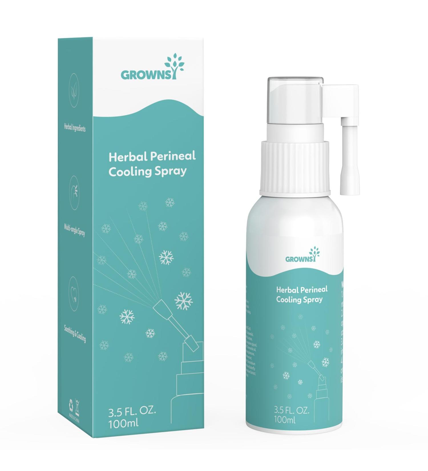 GROWNSY Perineal Cooling Spray - Postpartum Pain Relief & Herbal Care for After Birth Recovery - Buy Online on GoSupps.com