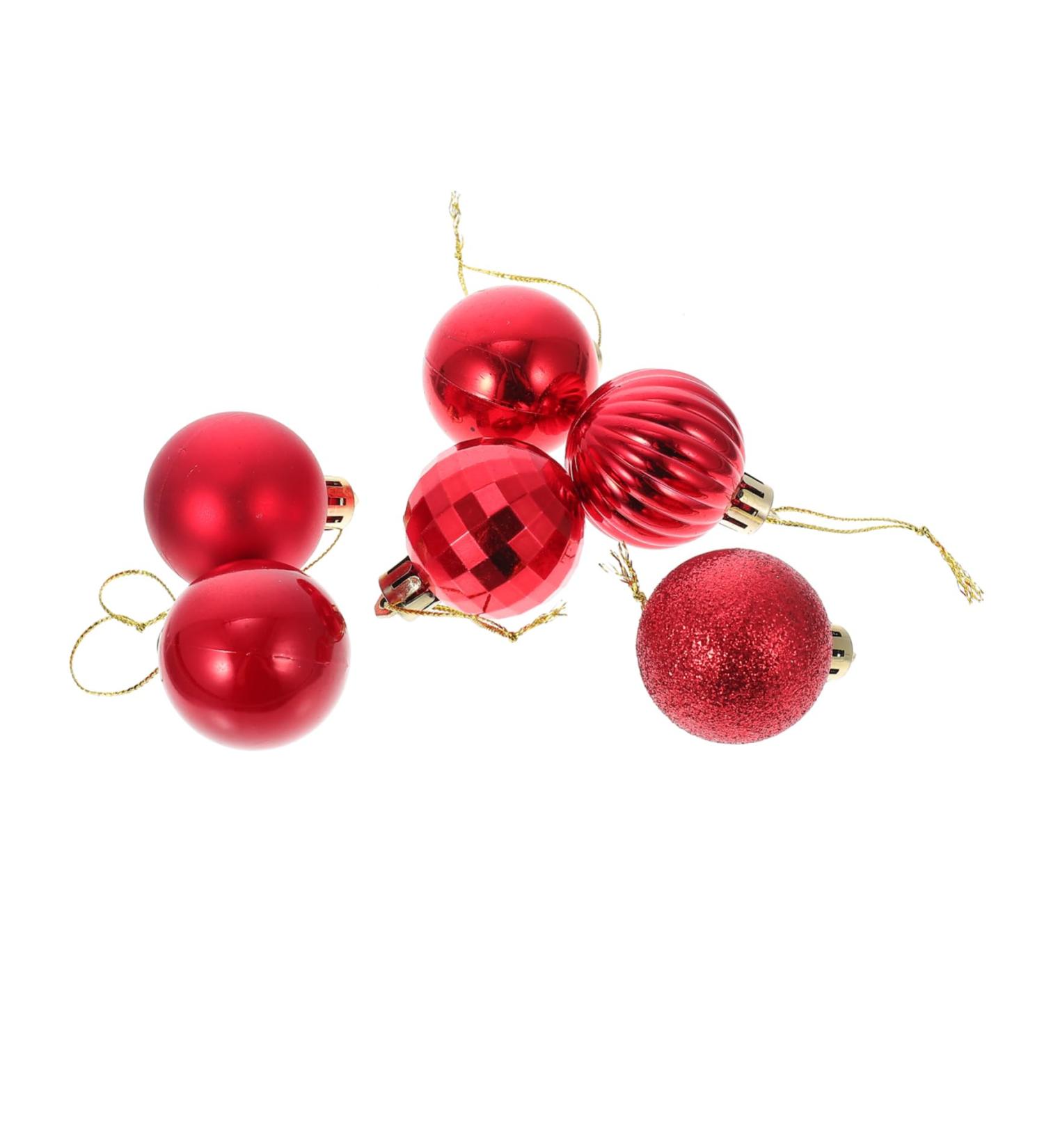 Artibetter Christmas Ball Pendant 36pcs Bright Mirror Ball Blush Decor Bling Decor Prom Decorations Christmas Tree Bauble Holiday Red 4CM - Buy Online on GoSupps.com