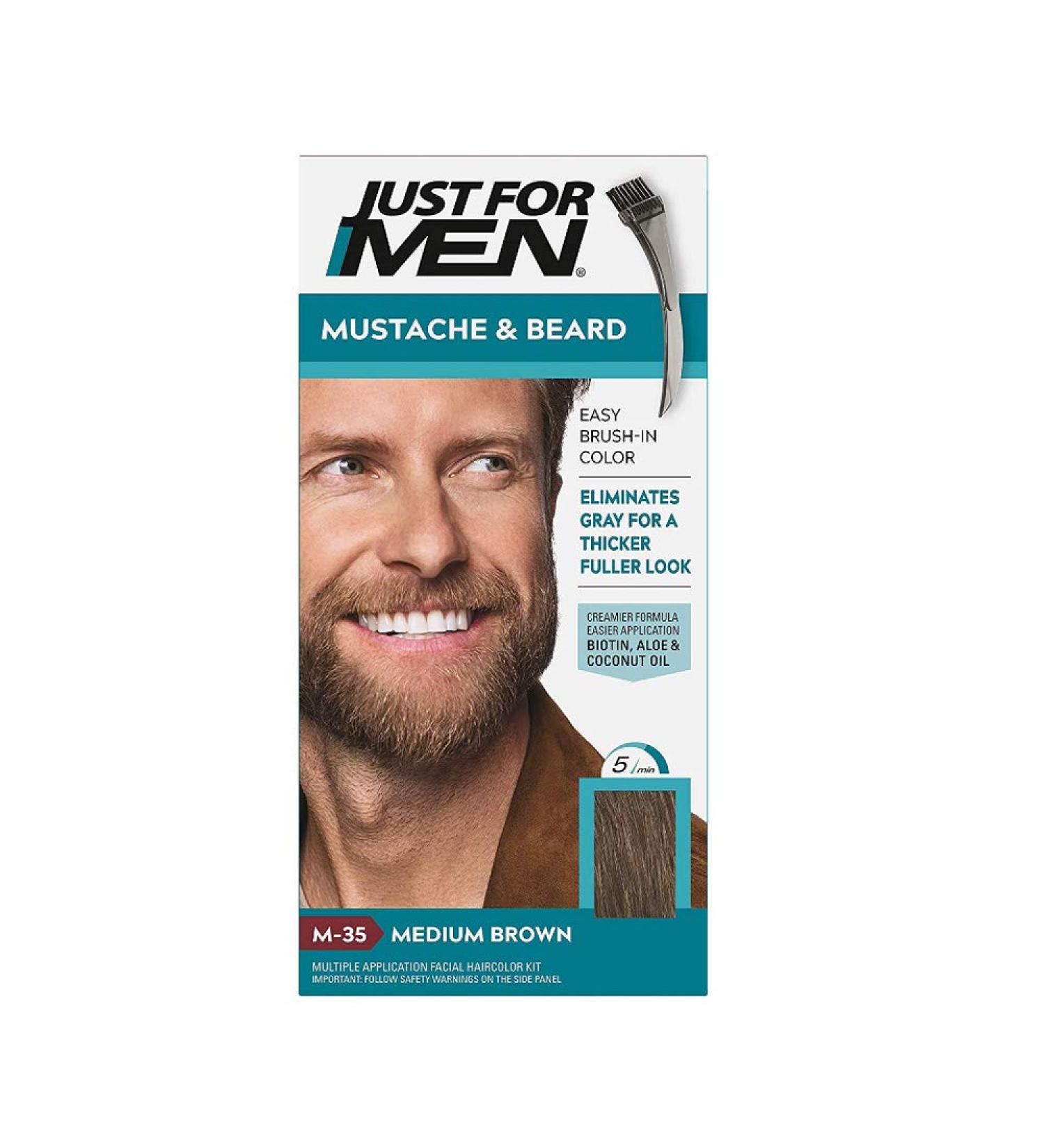 Just for Men Barba and Baffi Permanent Color M35 - 2 x 14ml Gel for Brown/Gray Beard - Amoniak-Free - International Shipping - Buy Online on GoSupps.com