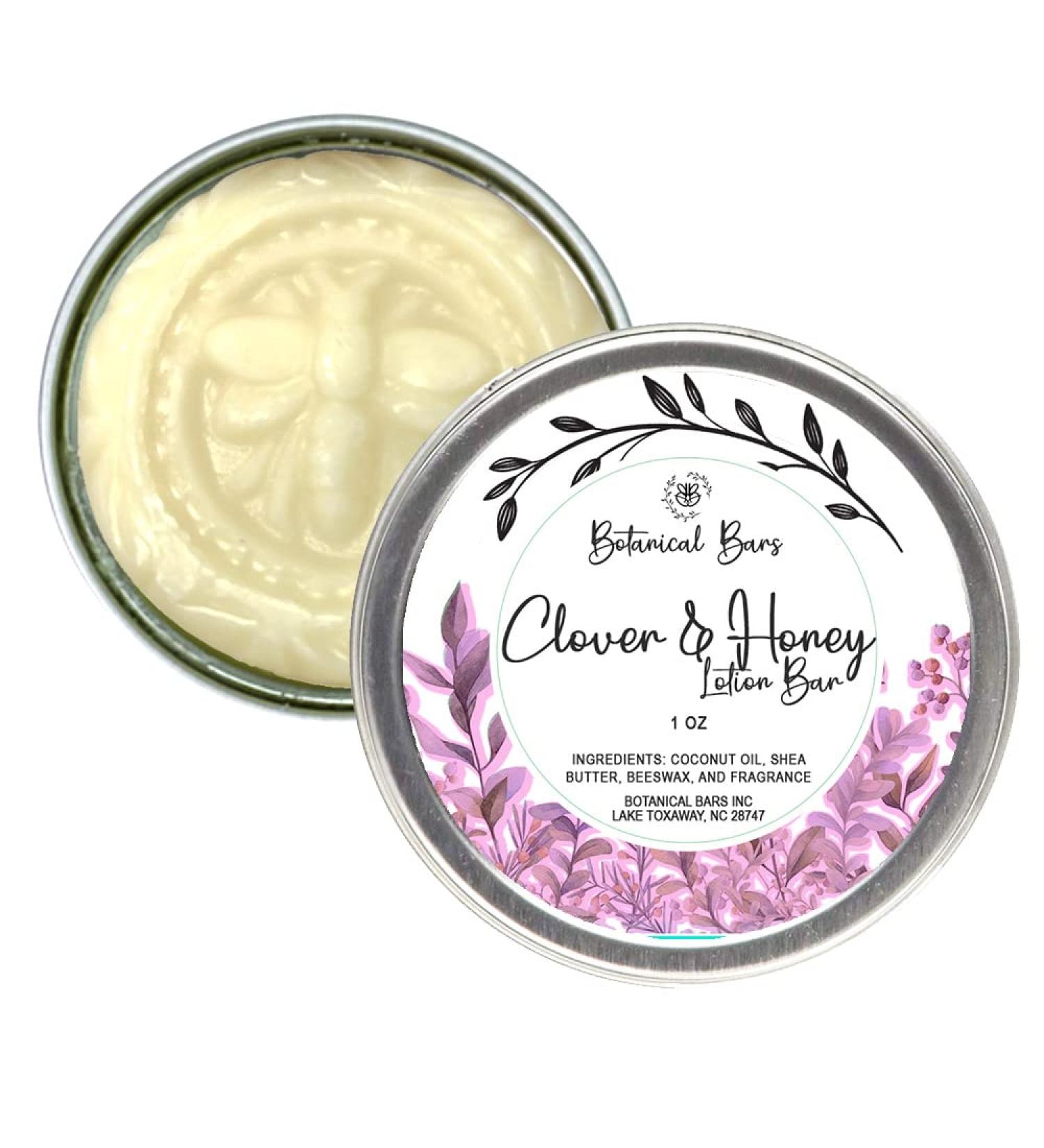 All-Natural 1oz Clover and Honey Lotion Bar in Tin | Eco-Friendly Moisturizer for Soft Skin - Buy Online on GoSupps.com