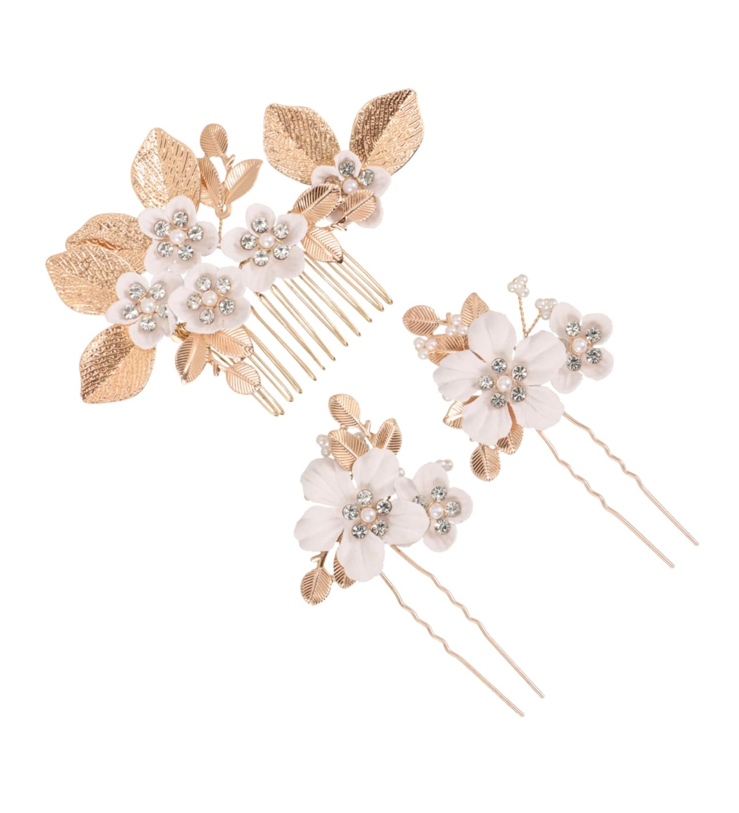 PAMINGONO 1 Set Leaves and Flowers Hair Comb Headpiece for Wedding Decoration Flower Hair Pin Hair Combs for Women Accessories Flower Clips for Hair Flower Headpieces for Women - Buy Online on GoSupps.com